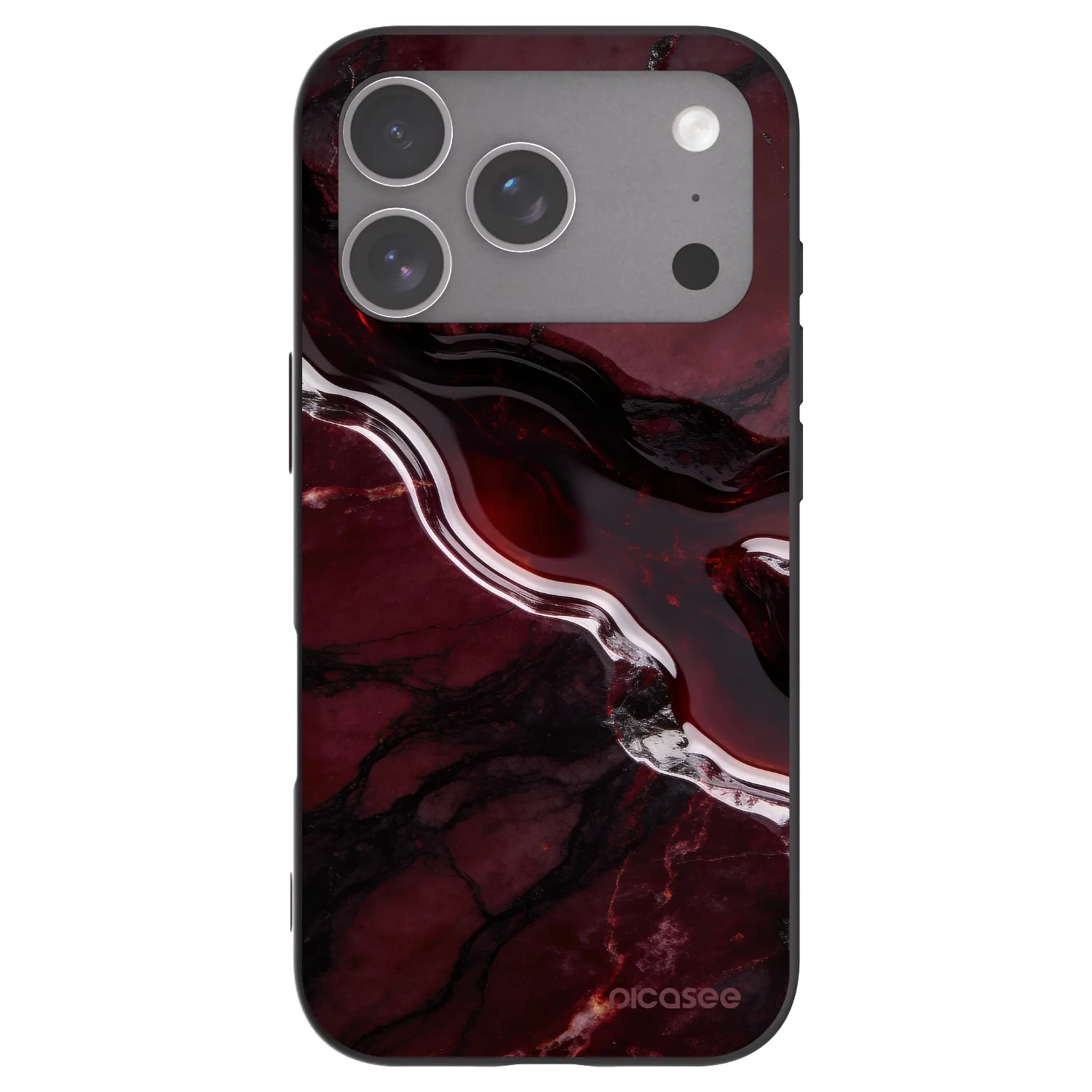 Picasee fekete szilikon tok az alábbi mobiltelefonokra Apple iPhone 18 Pro - Cherry stone