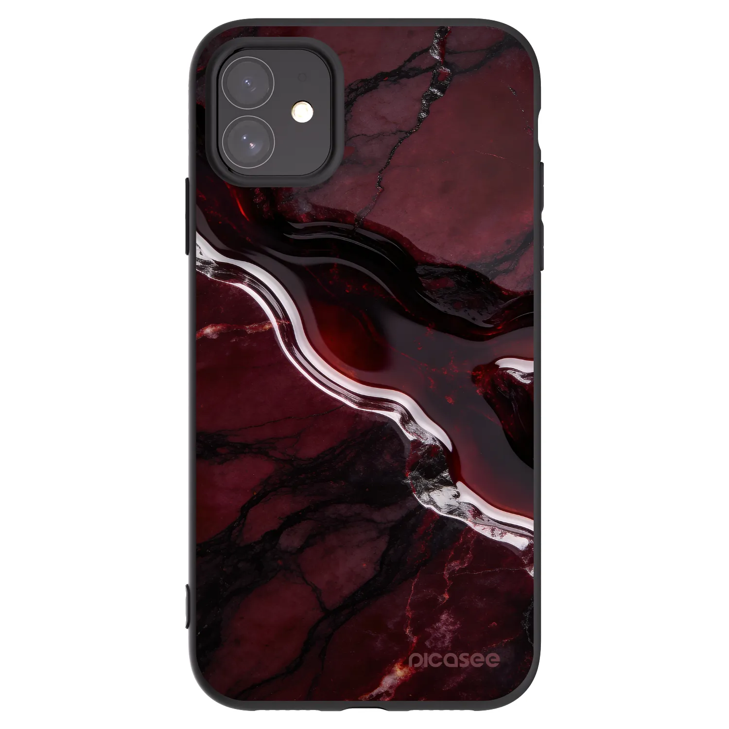 Picasee fekete szilikon tok az alábbi mobiltelefonokra Apple iPhone 11 - Cherry stone