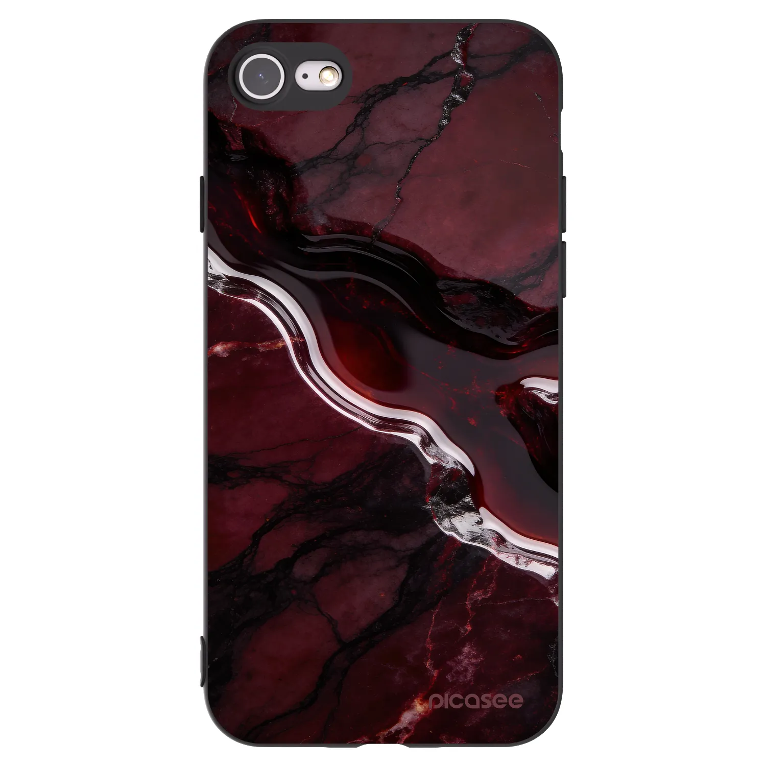 Picasee fekete szilikon tok az alábbi mobiltelefonokra Apple iPhone SE 2020 - Cherry stone