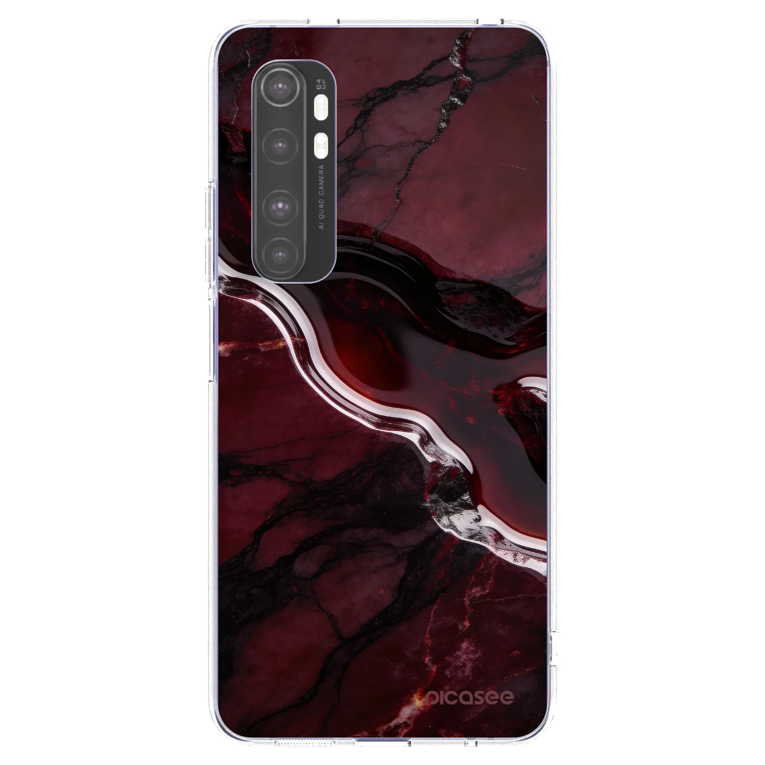 Picasee átlátszó szilikon tok az alábbi mobiltelefonokra Xiaomi Mi Note 10 Lite - Cherry stone