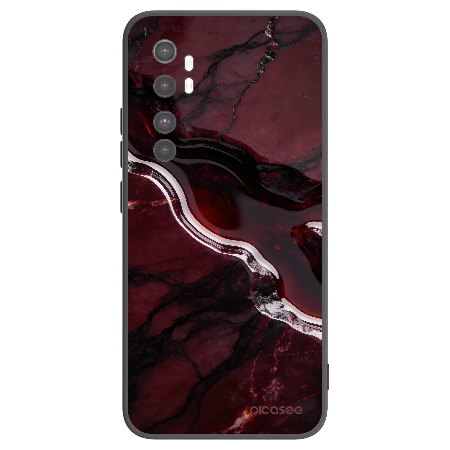Picasee fekete szilikon tok az alábbi mobiltelefonokra Xiaomi Mi Note 10 Lite - Cherry stone