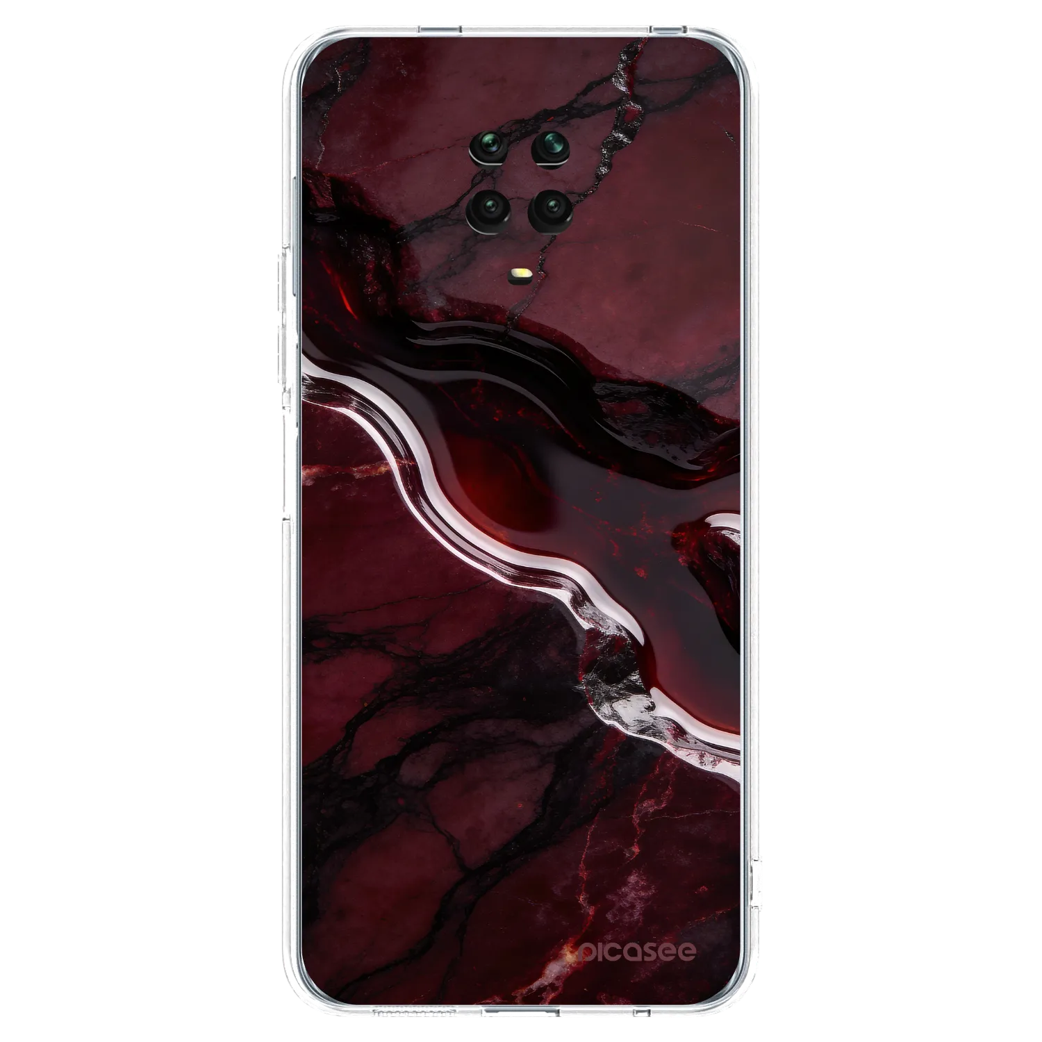 Picasee átlátszó szilikon tok az alábbi mobiltelefonokra Xiaomi Redmi Note 9S - Cherry stone