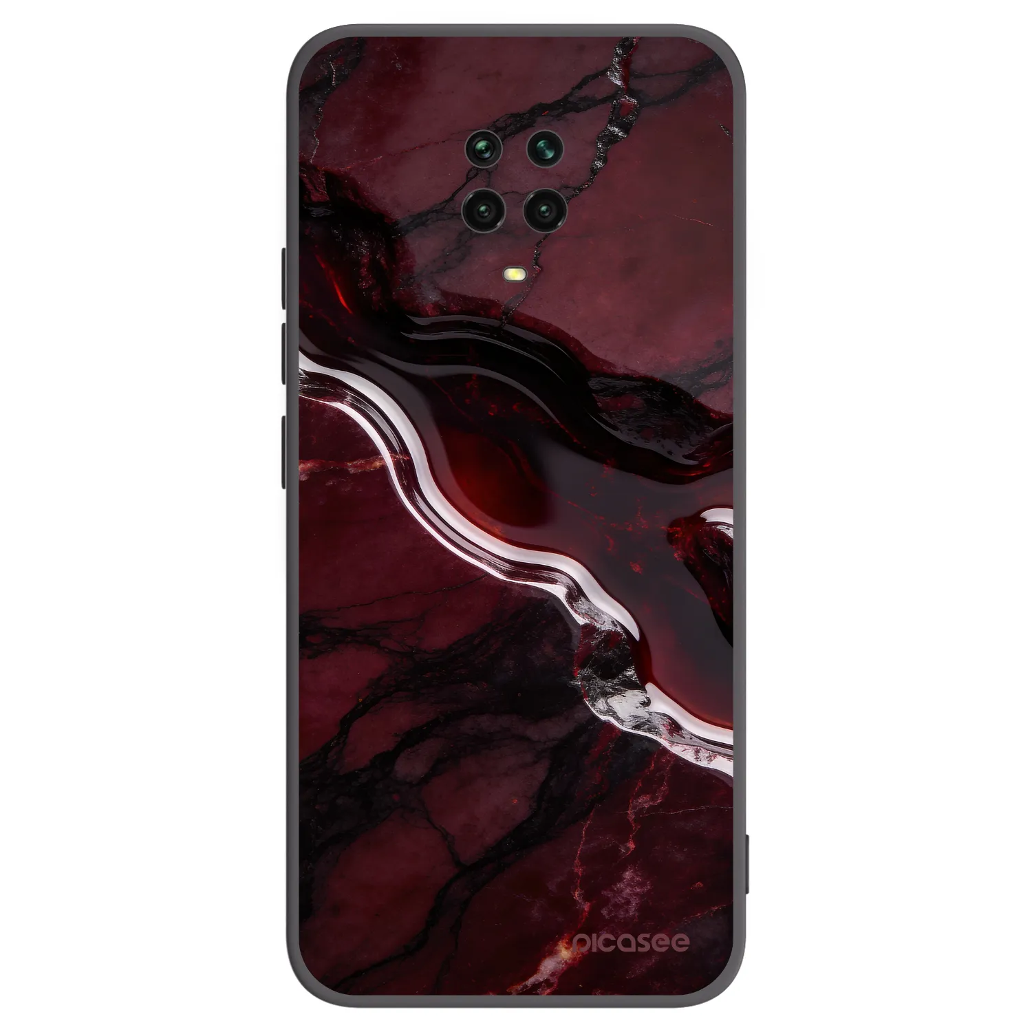 Picasee fekete szilikon tok az alábbi mobiltelefonokra Xiaomi Redmi Note 9S - Cherry stone
