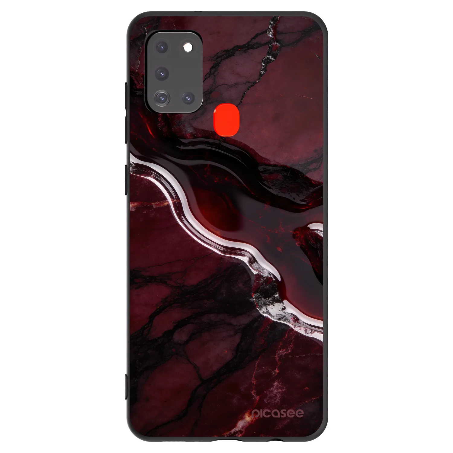 Picasee fekete szilikon tok az alábbi mobiltelefonokra Samsung Galaxy A21s - Cherry stone