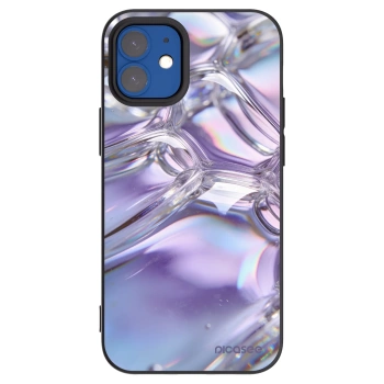 Picasee fekete szilikon tok az alábbi mobiltelefonokra Apple iPhone 12 mini - Iridescent bubbles