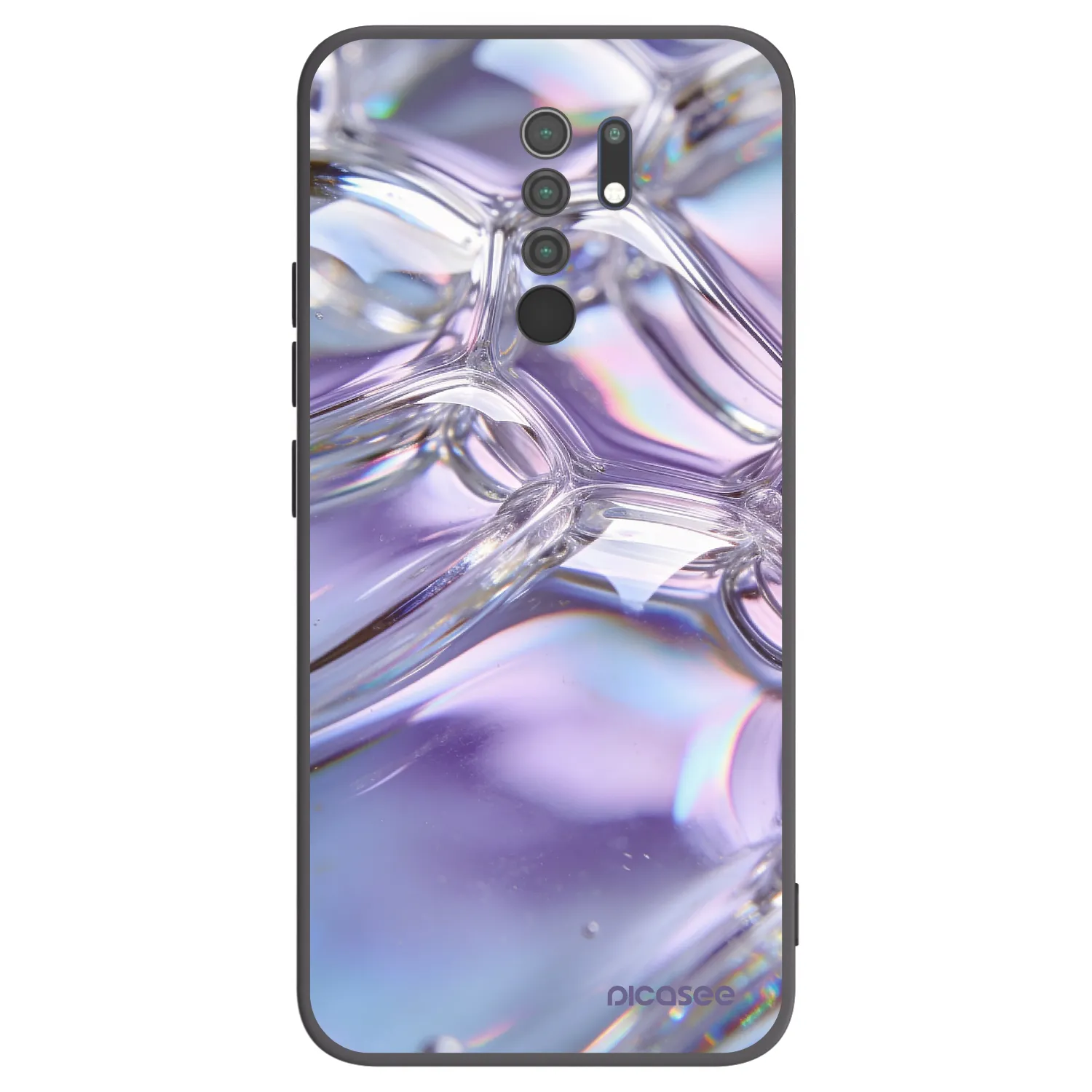 Picasee fekete szilikon tok az alábbi mobiltelefonokra Xiaomi Redmi 9 - Iridescent bubbles