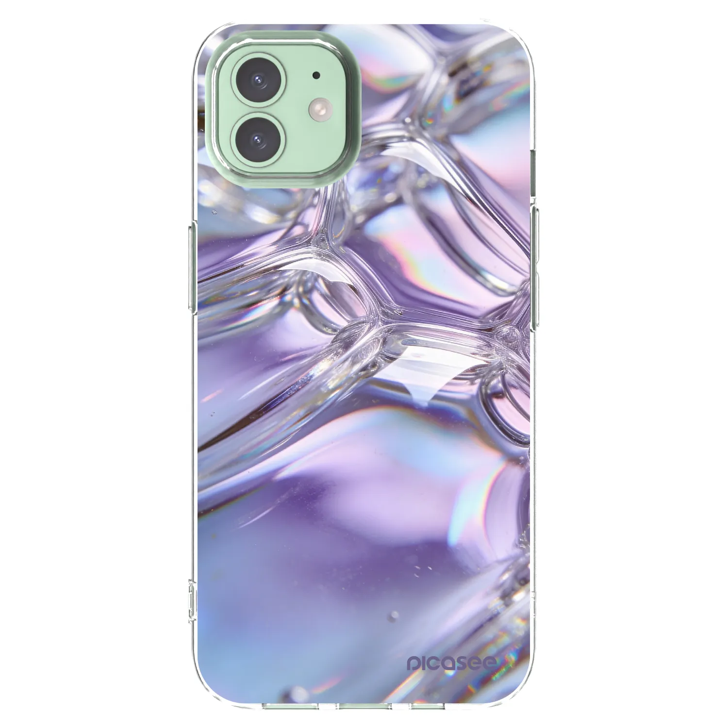 Picasee átlátszó szilikon tok az alábbi mobiltelefonokra Apple iPhone 12 Pro - Iridescent bubbles