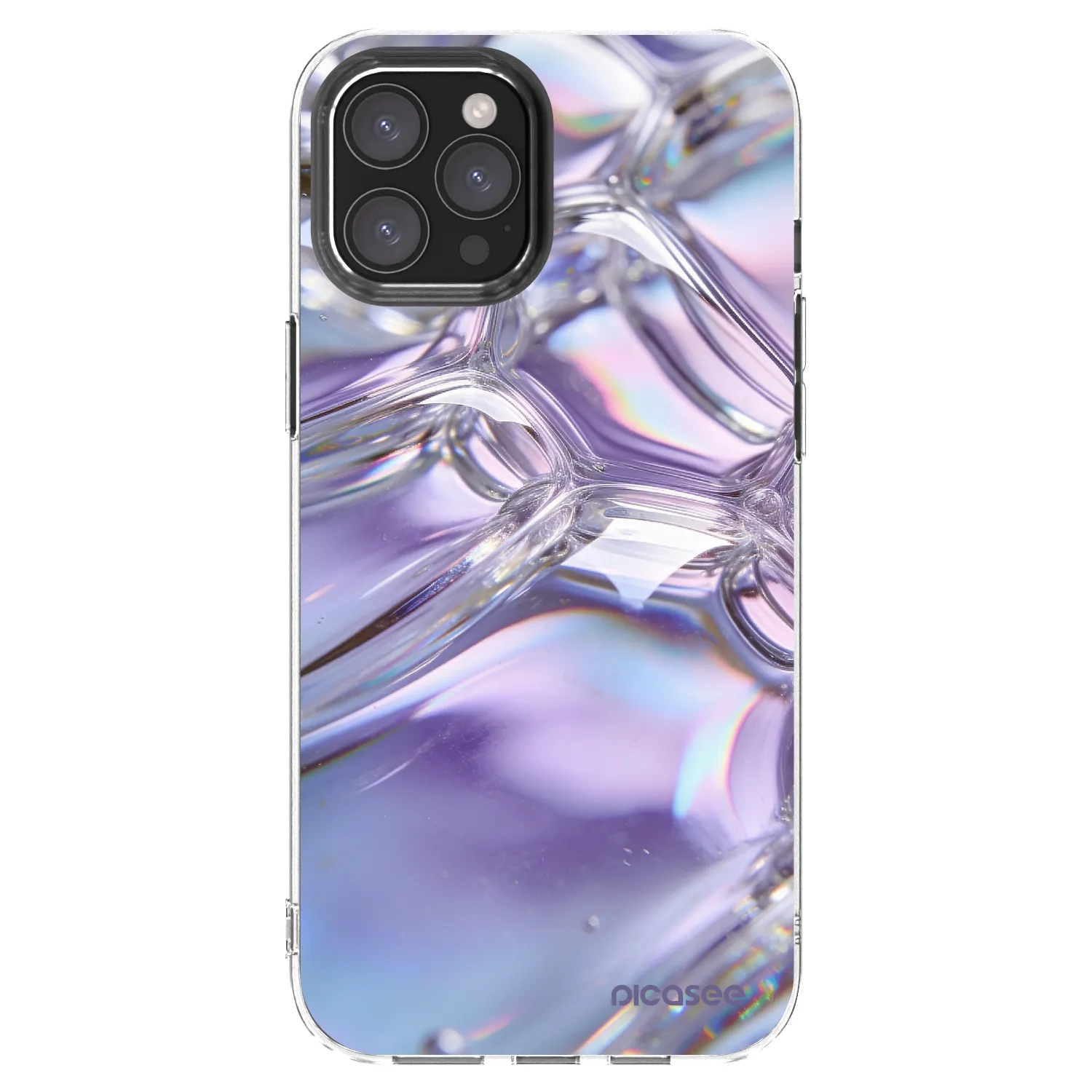 Picasee átlátszó szilikon tok az alábbi mobiltelefonokra Apple iPhone 12 Pro Max - Iridescent bubbles