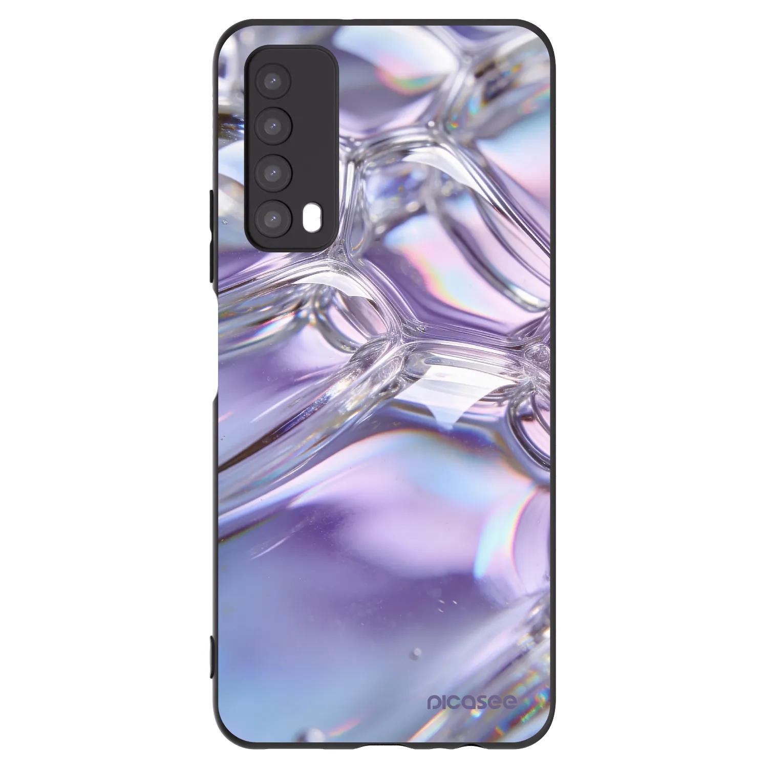 Picasee fekete szilikon tok az alábbi mobiltelefonokra Huawei P Smart 2021 - Iridescent bubbles