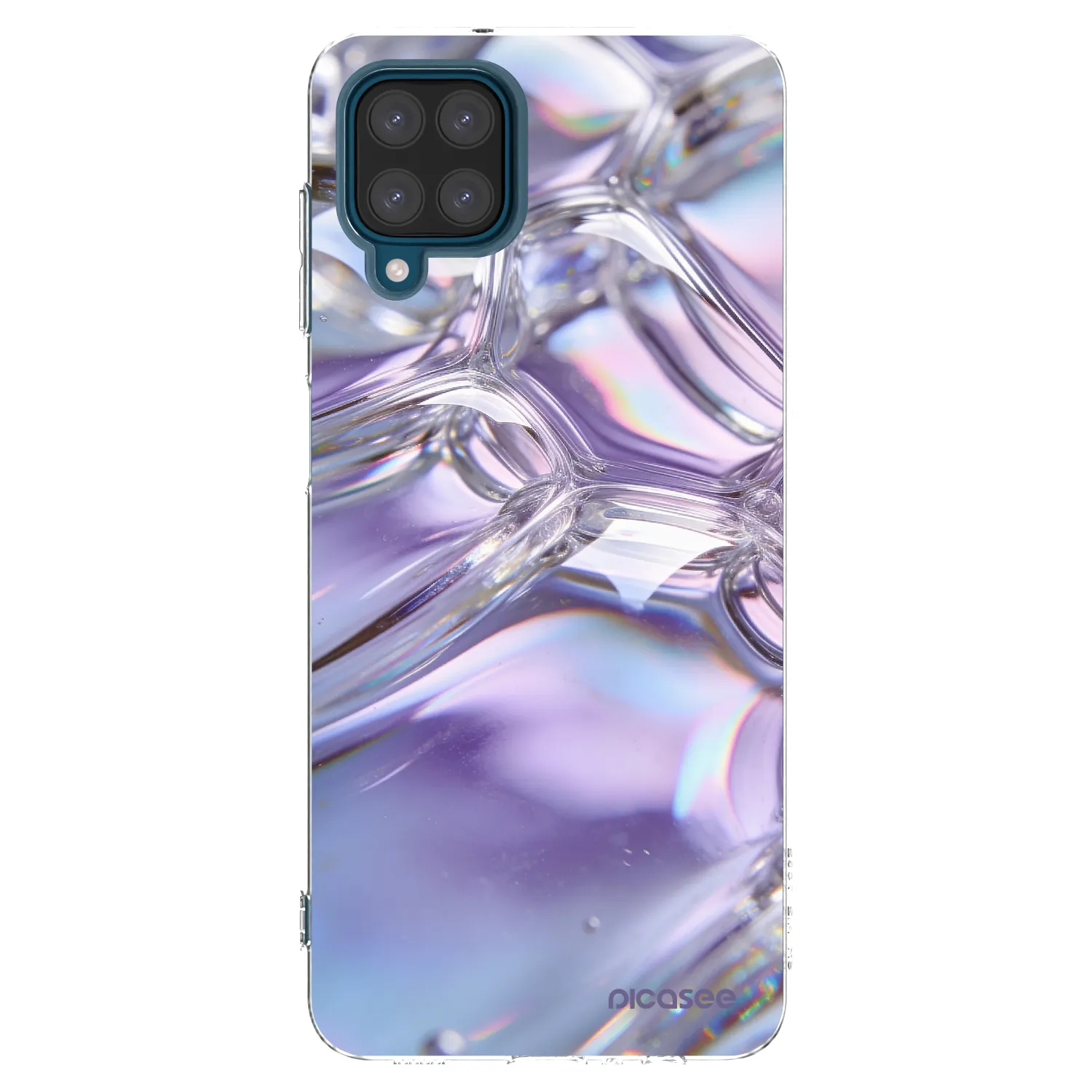Picasee átlátszó szilikon tok az alábbi mobiltelefonokra Samsung Galaxy A12 A125F - Iridescent bubbles
