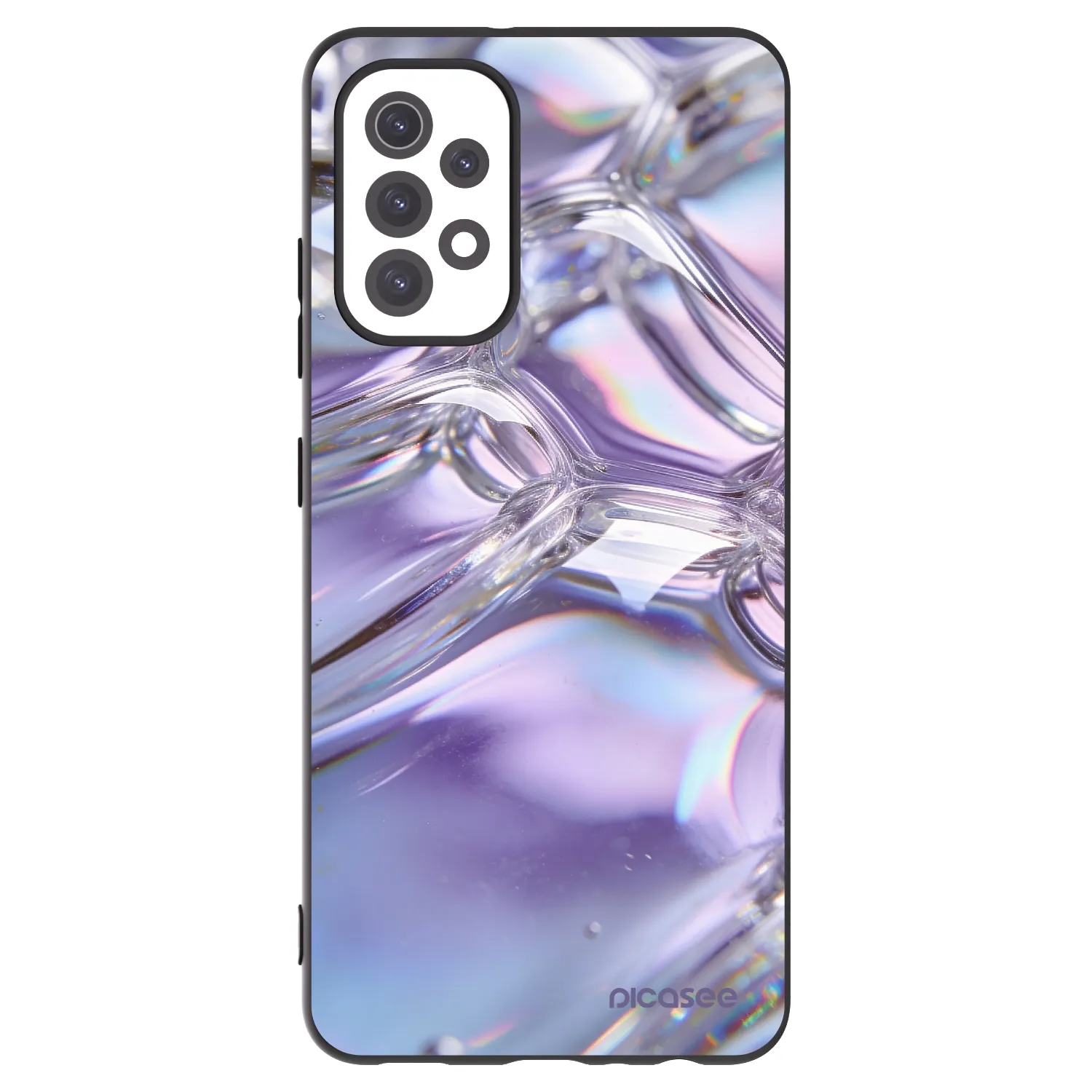 Picasee fekete szilikon tok az alábbi mobiltelefonokra Samsung Galaxy A32 5G A326B - Iridescent bubbles