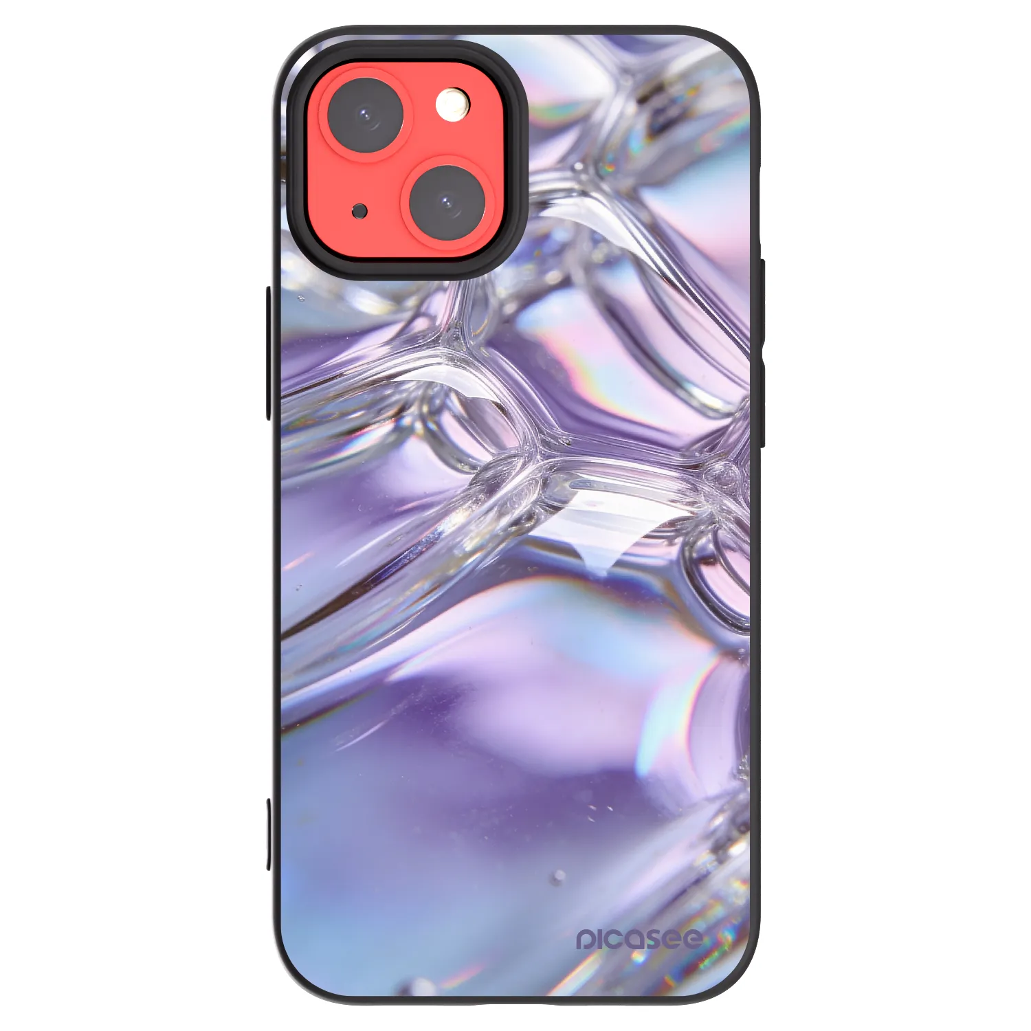 Picasee fekete szilikon tok az alábbi mobiltelefonokra Apple iPhone 13 mini - Iridescent bubbles