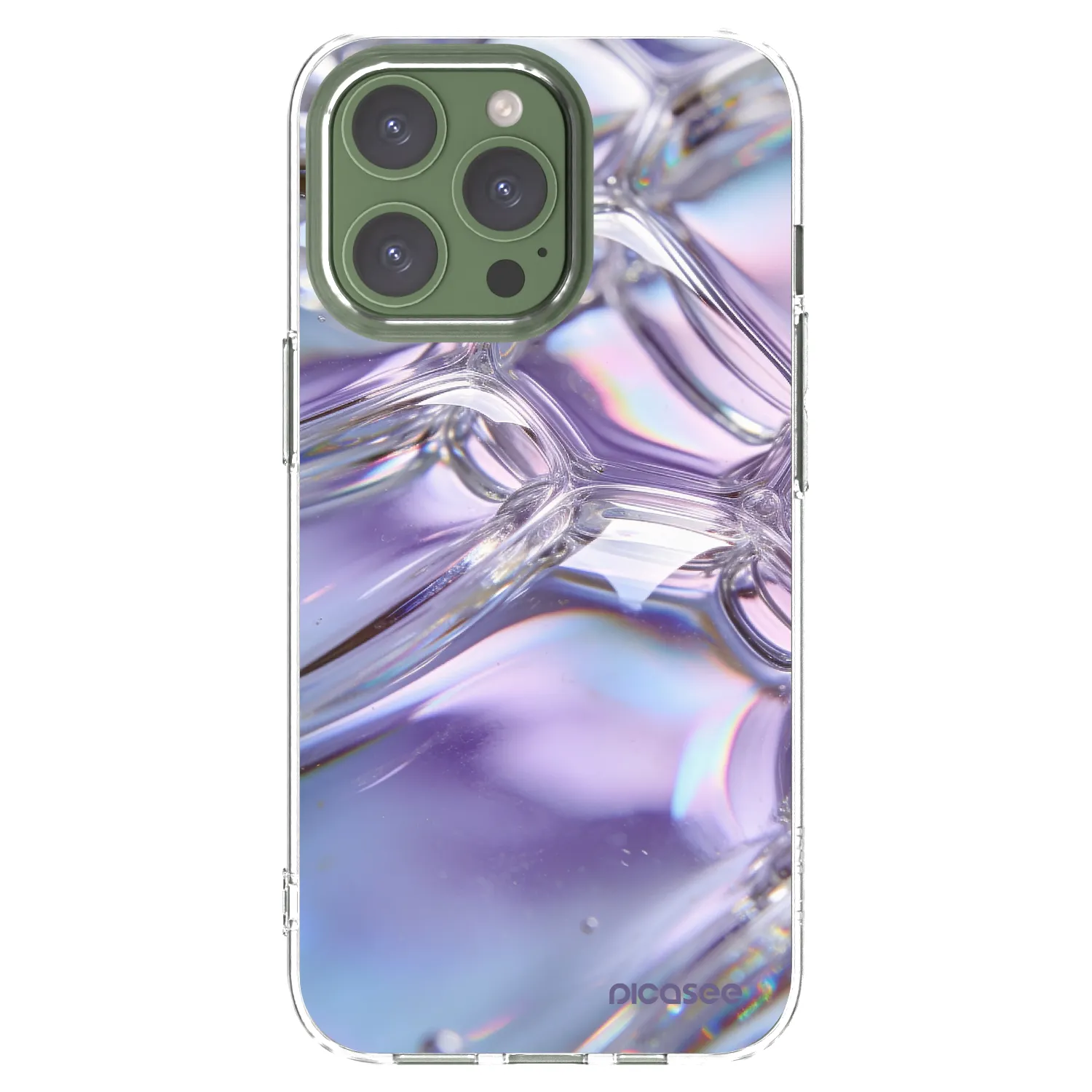 Picasee átlátszó szilikon tok az alábbi mobiltelefonokra Apple iPhone 13 Pro - Iridescent bubbles