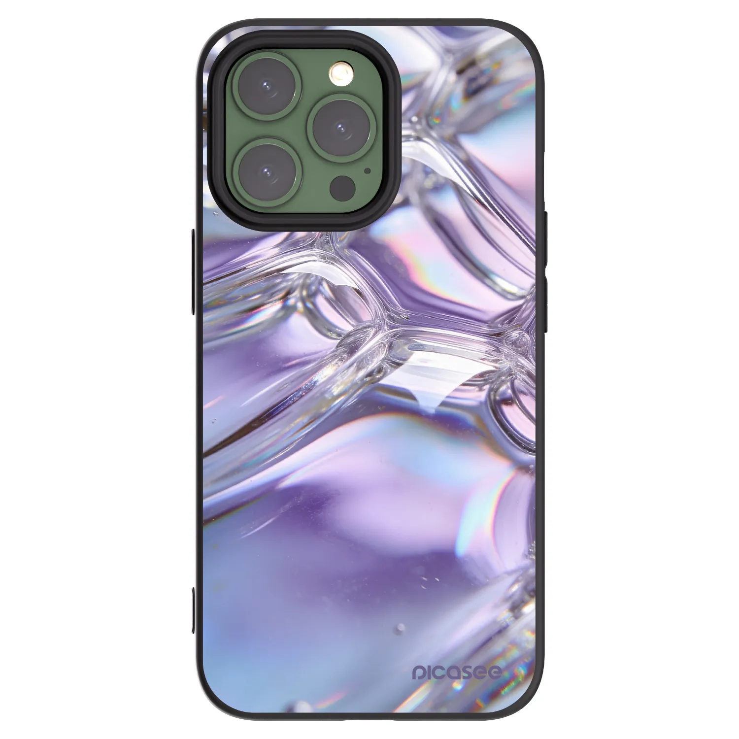 Picasee fekete szilikon tok az alábbi mobiltelefonokra Apple iPhone 13 Pro - Iridescent bubbles