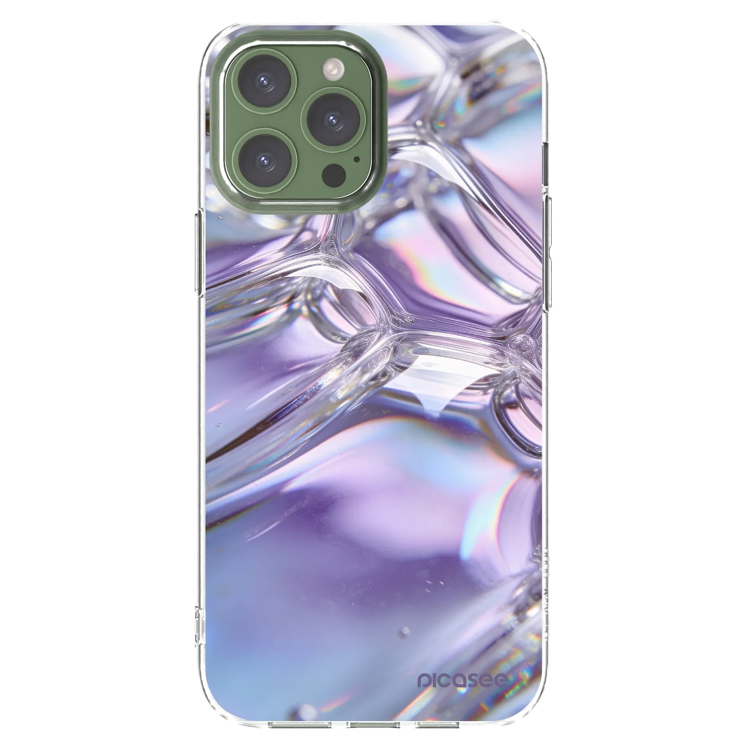 Picasee átlátszó szilikon tok az alábbi mobiltelefonokra Apple iPhone 13 Pro Max - Iridescent bubbles