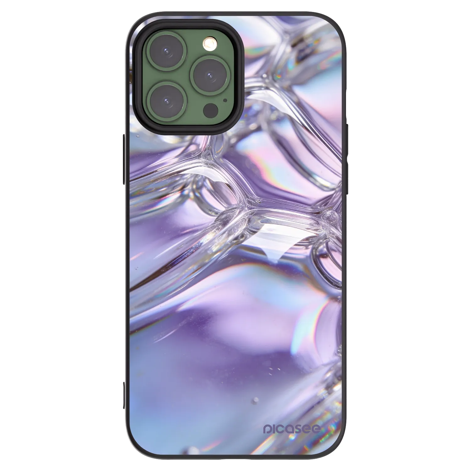 Picasee fekete szilikon tok az alábbi mobiltelefonokra Apple iPhone 13 Pro Max - Iridescent bubbles