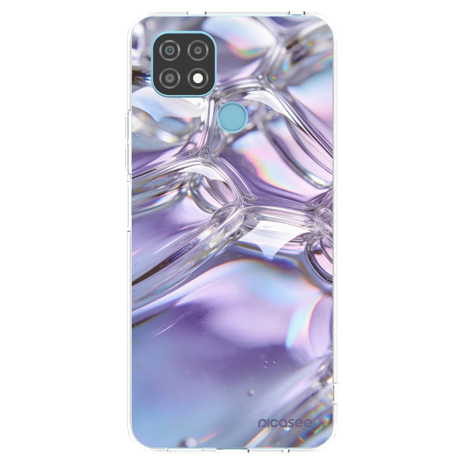 Picasee átlátszó szilikon tok az alábbi mobiltelefonokra Realme C21 - Iridescent bubbles