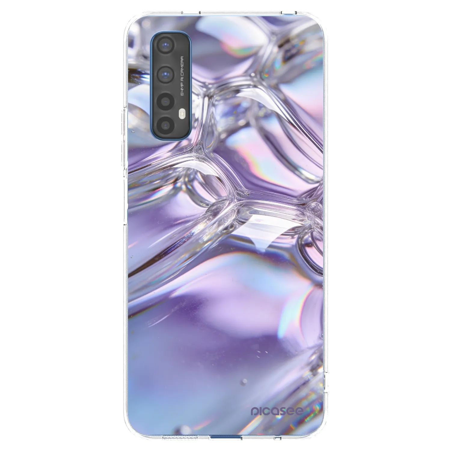 Picasee átlátszó szilikon tok az alábbi mobiltelefonokra Realme 7 - Iridescent bubbles