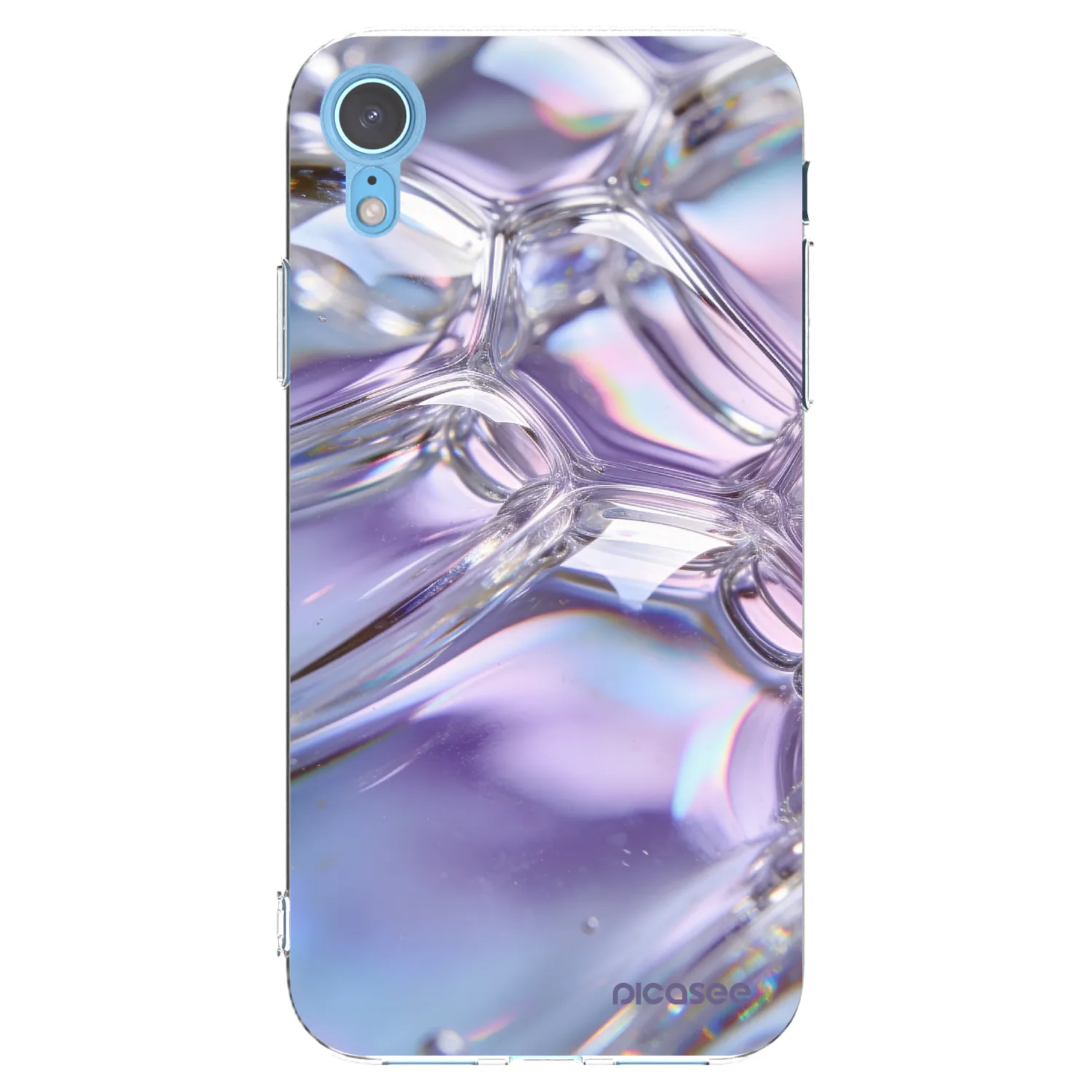 Picasee átlátszó szilikon tok az alábbi mobiltelefonokra Apple iPhone XR - Iridescent bubbles