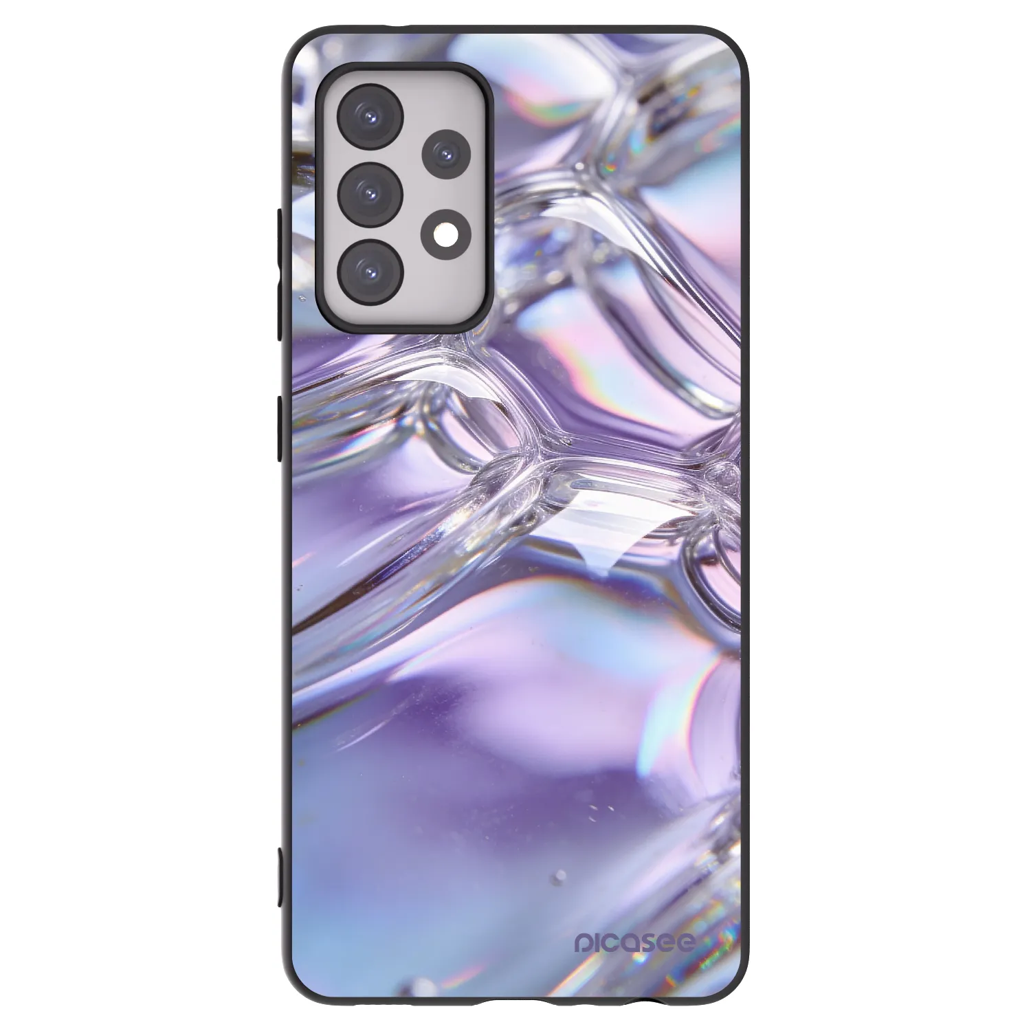 Picasee fekete szilikon tok az alábbi mobiltelefonokra Samsung Galaxy A52s 5G A528B - Iridescent bubbles
