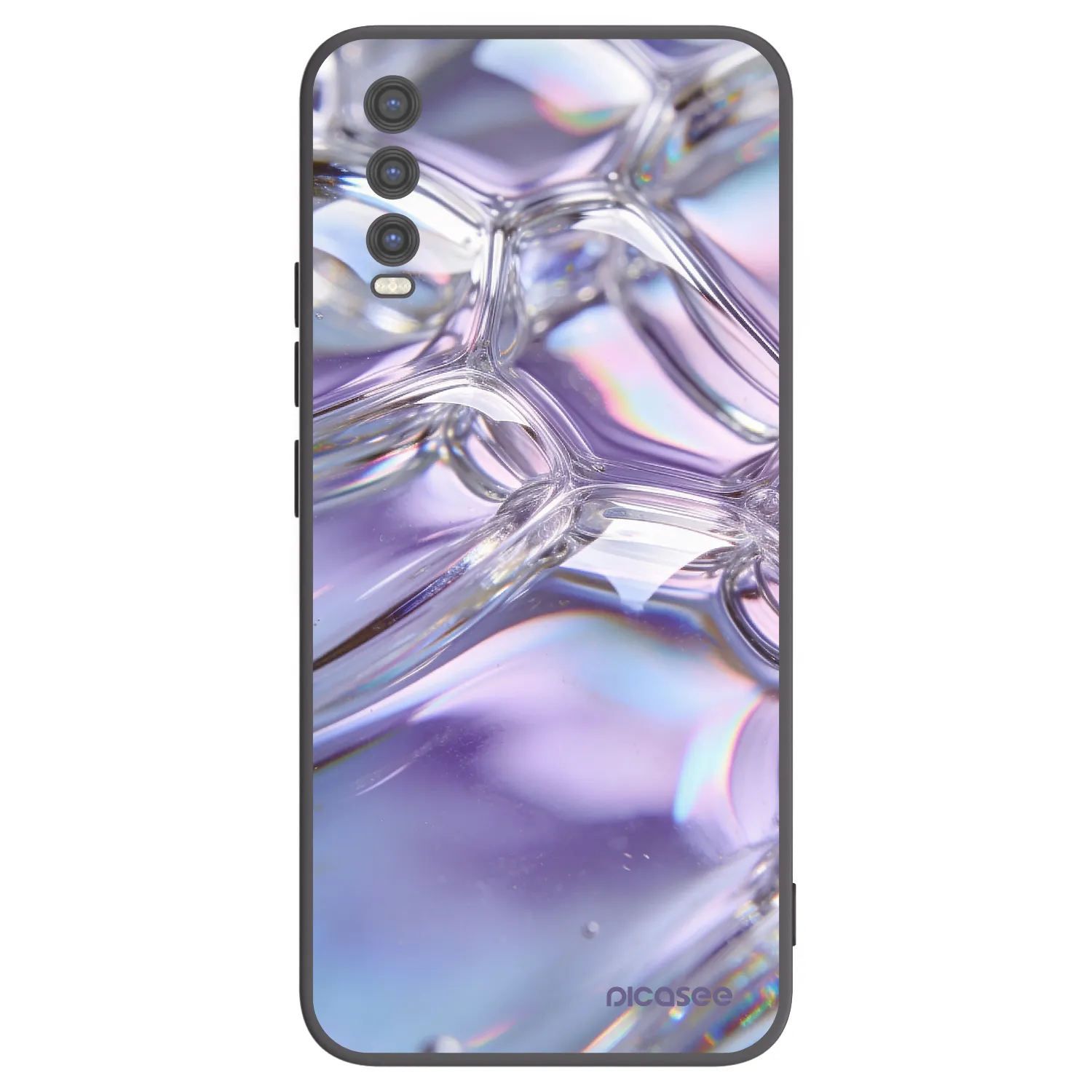 Picasee fekete szilikon tok az alábbi mobiltelefonokra Vivo Y20s - Iridescent bubbles