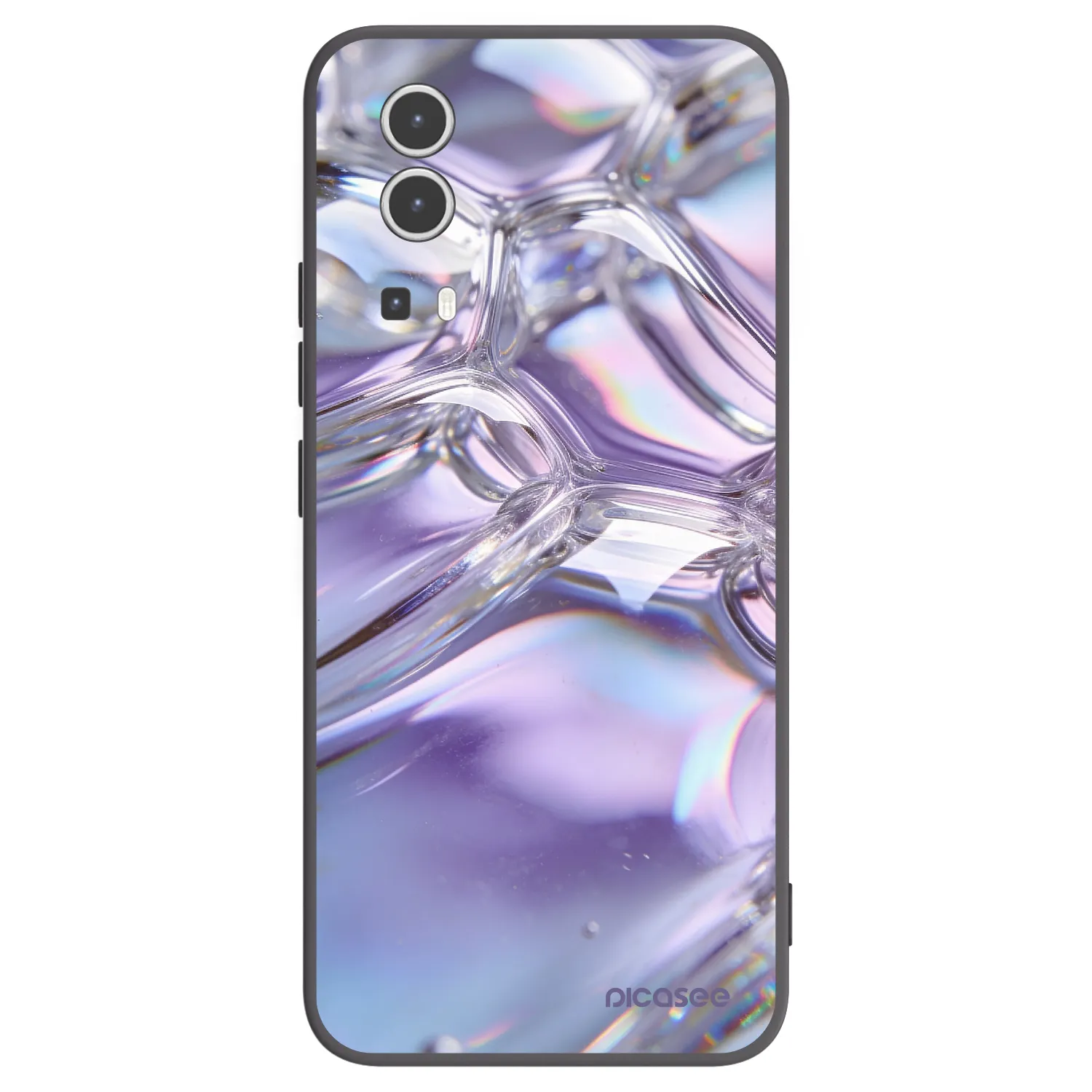 Picasee fekete szilikon tok az alábbi mobiltelefonokra Vivo Y72 5G - Iridescent bubbles