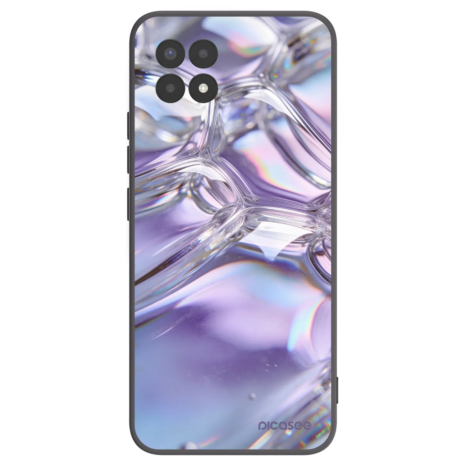 Picasee fekete szilikon tok az alábbi mobiltelefonokra Realme 8i - Iridescent bubbles