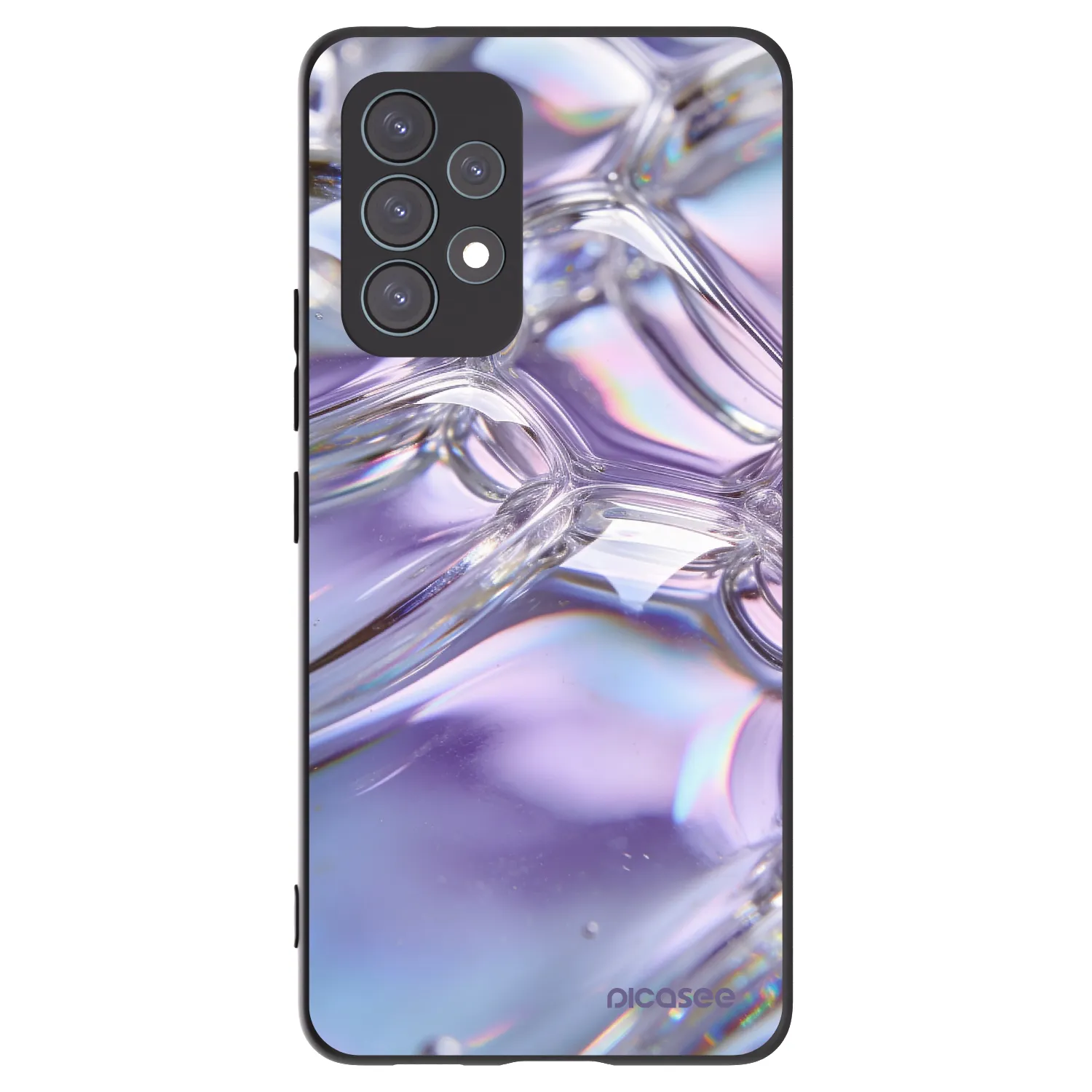 Picasee fekete szilikon tok az alábbi mobiltelefonokra Samsung Galaxy A53 5G A536 - Iridescent bubbles