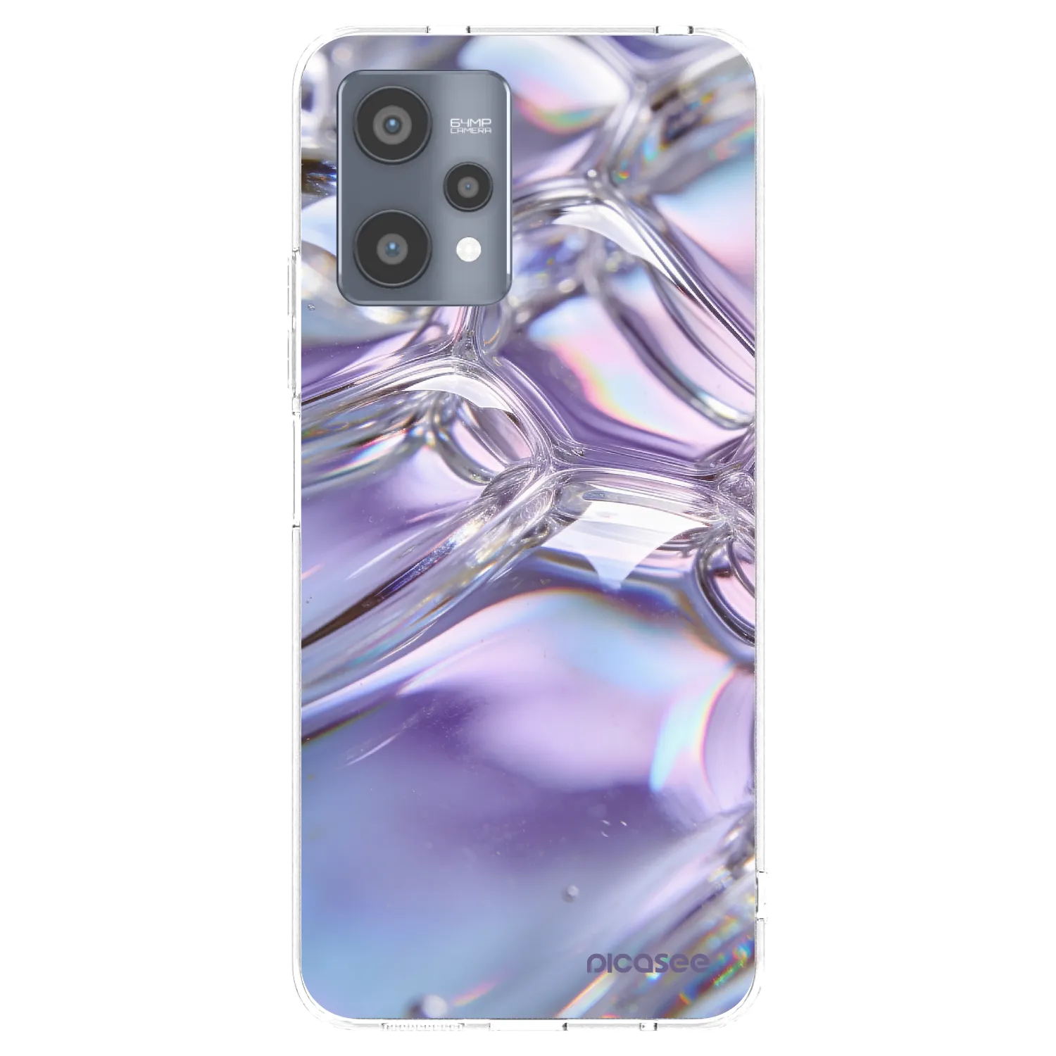 Picasee átlátszó szilikon tok az alábbi mobiltelefonokra Realme 9 Pro 5G - Iridescent bubbles