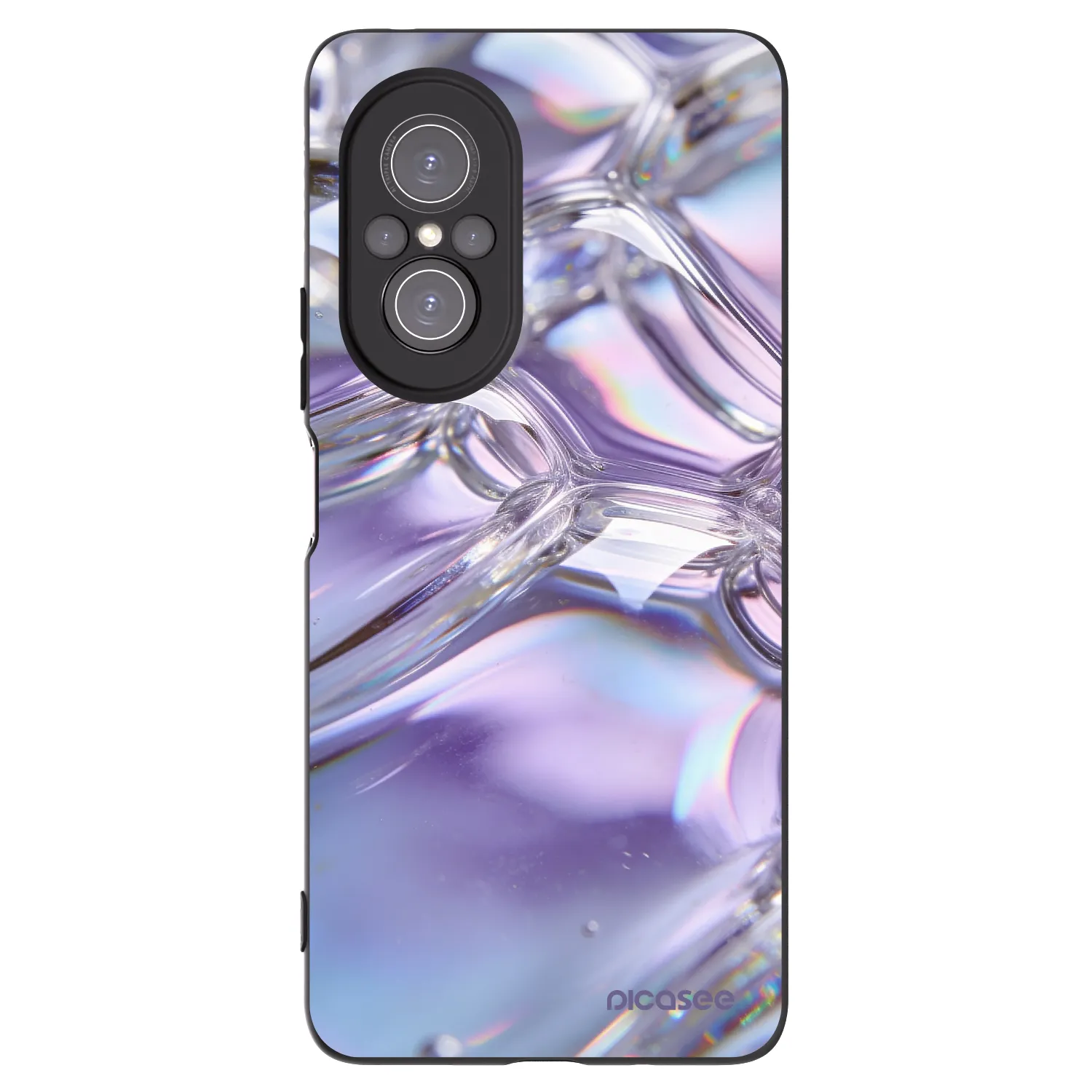 Picasee fekete szilikon tok az alábbi mobiltelefonokra Huawei Nova 9 SE - Iridescent bubbles
