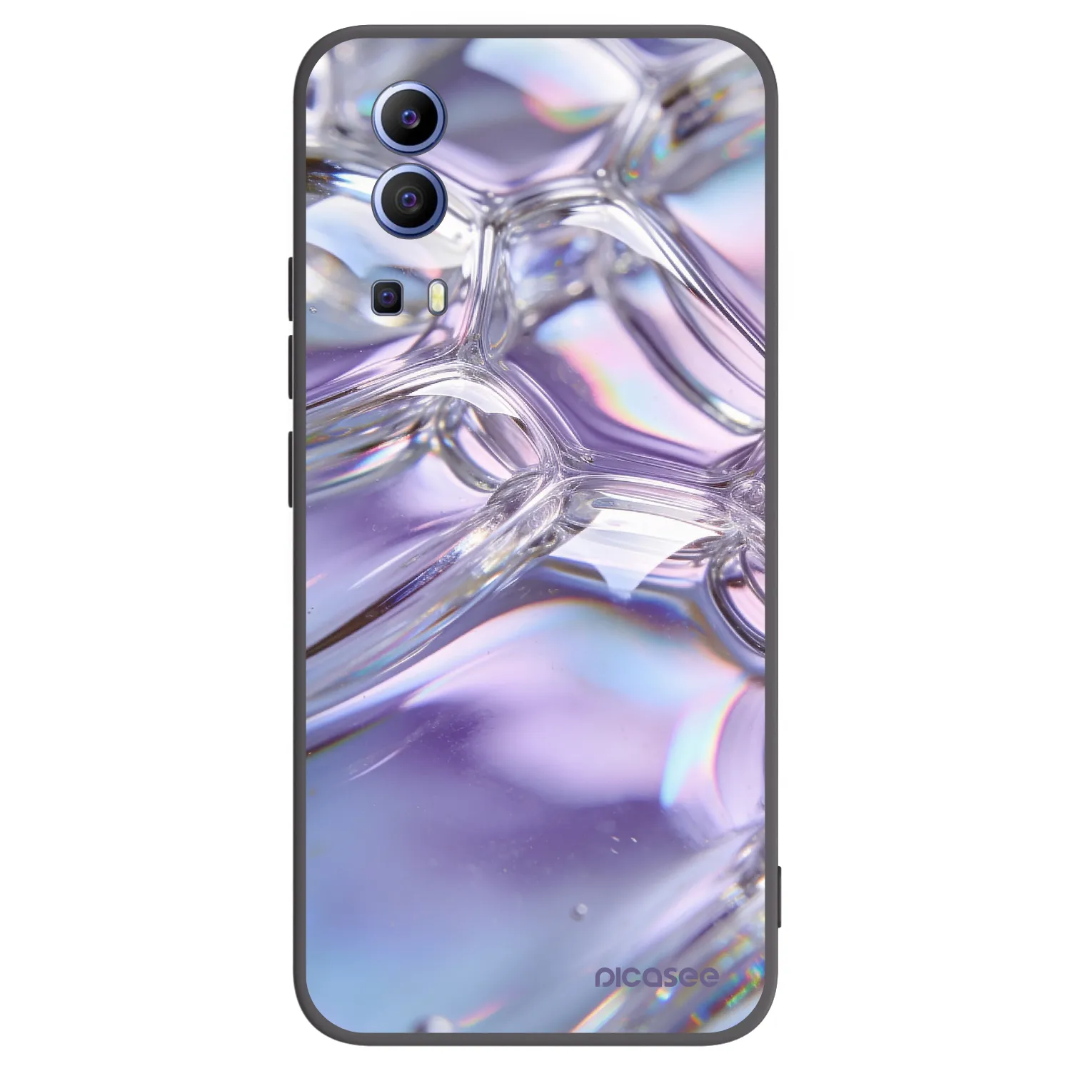 Picasee fekete szilikon tok az alábbi mobiltelefonokra Vivo Y52 5G - Iridescent bubbles