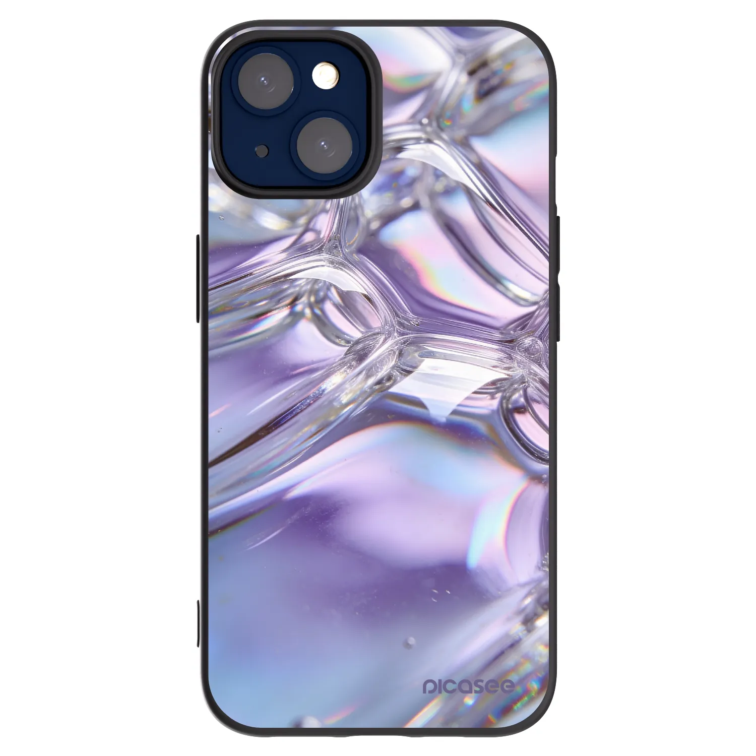 Picasee fekete szilikon tok az alábbi mobiltelefonokra Apple iPhone 14 - Iridescent bubbles