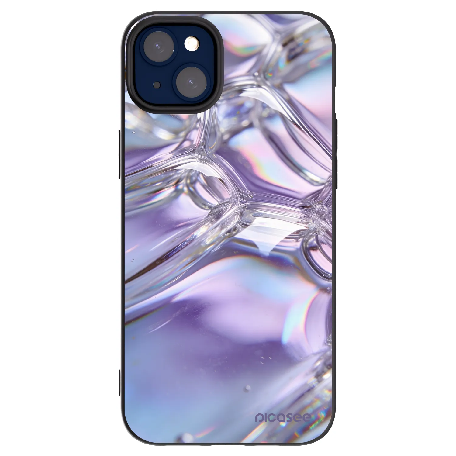 Picasee fekete szilikon tok az alábbi mobiltelefonokra Apple iPhone 14 Plus - Iridescent bubbles