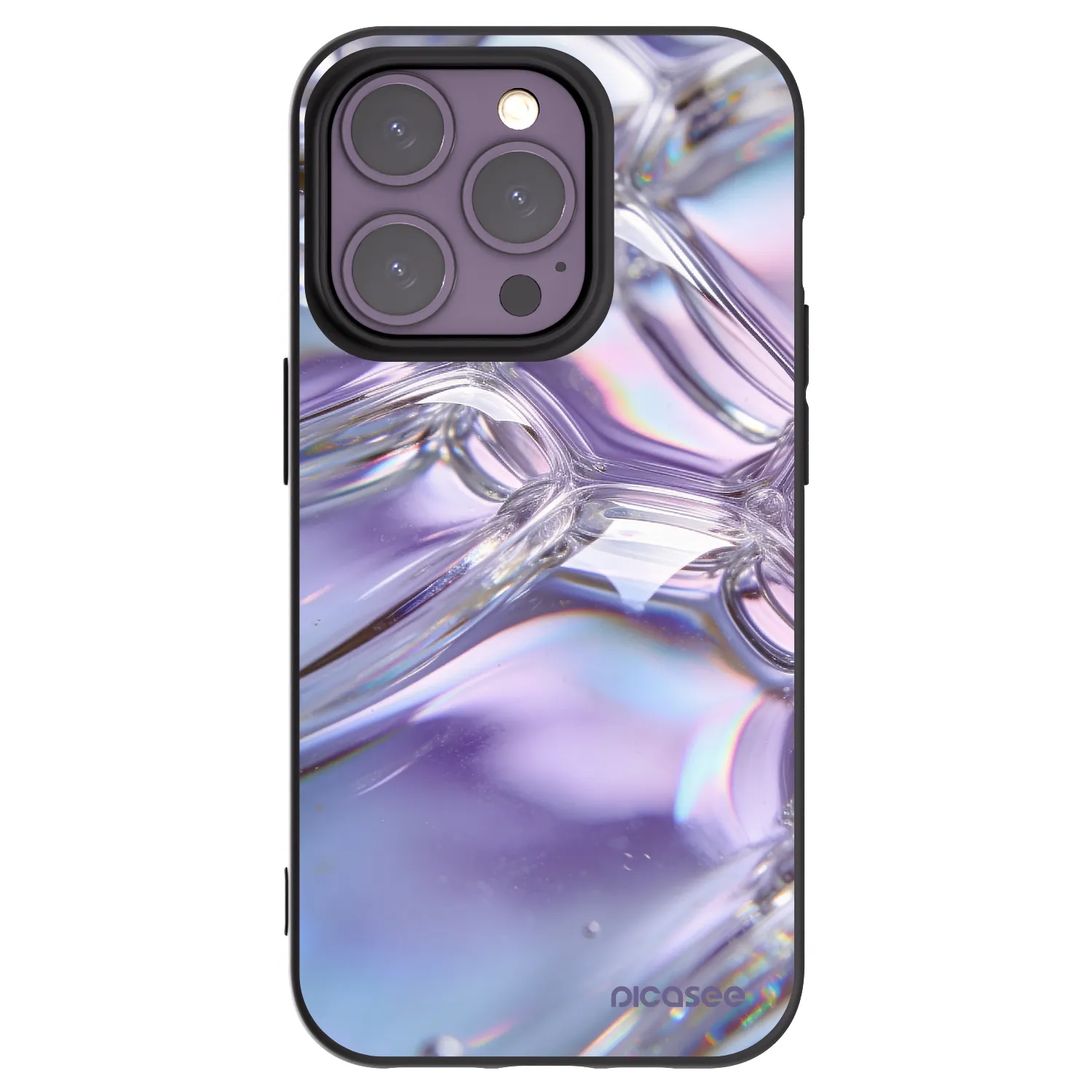 Picasee fekete szilikon tok az alábbi mobiltelefonokra Apple iPhone 14 Pro - Iridescent bubbles