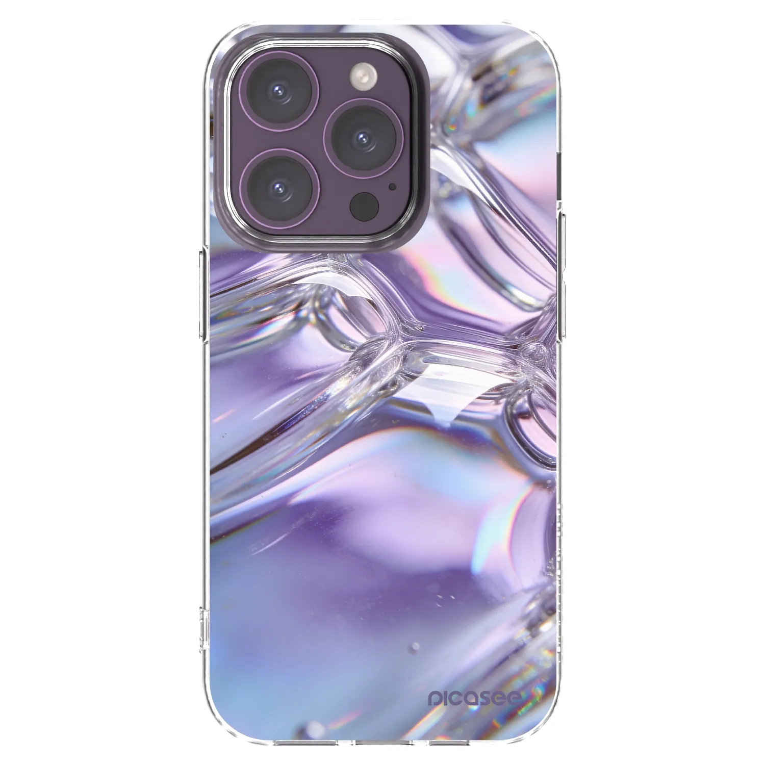 Picasee átlátszó szilikon tok az alábbi mobiltelefonokra Apple iPhone 14 Pro - Iridescent bubbles