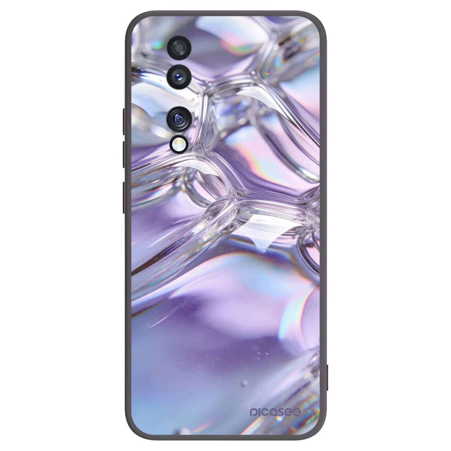 Picasee fekete szilikon tok az alábbi mobiltelefonokra Honor 70 - Iridescent bubbles