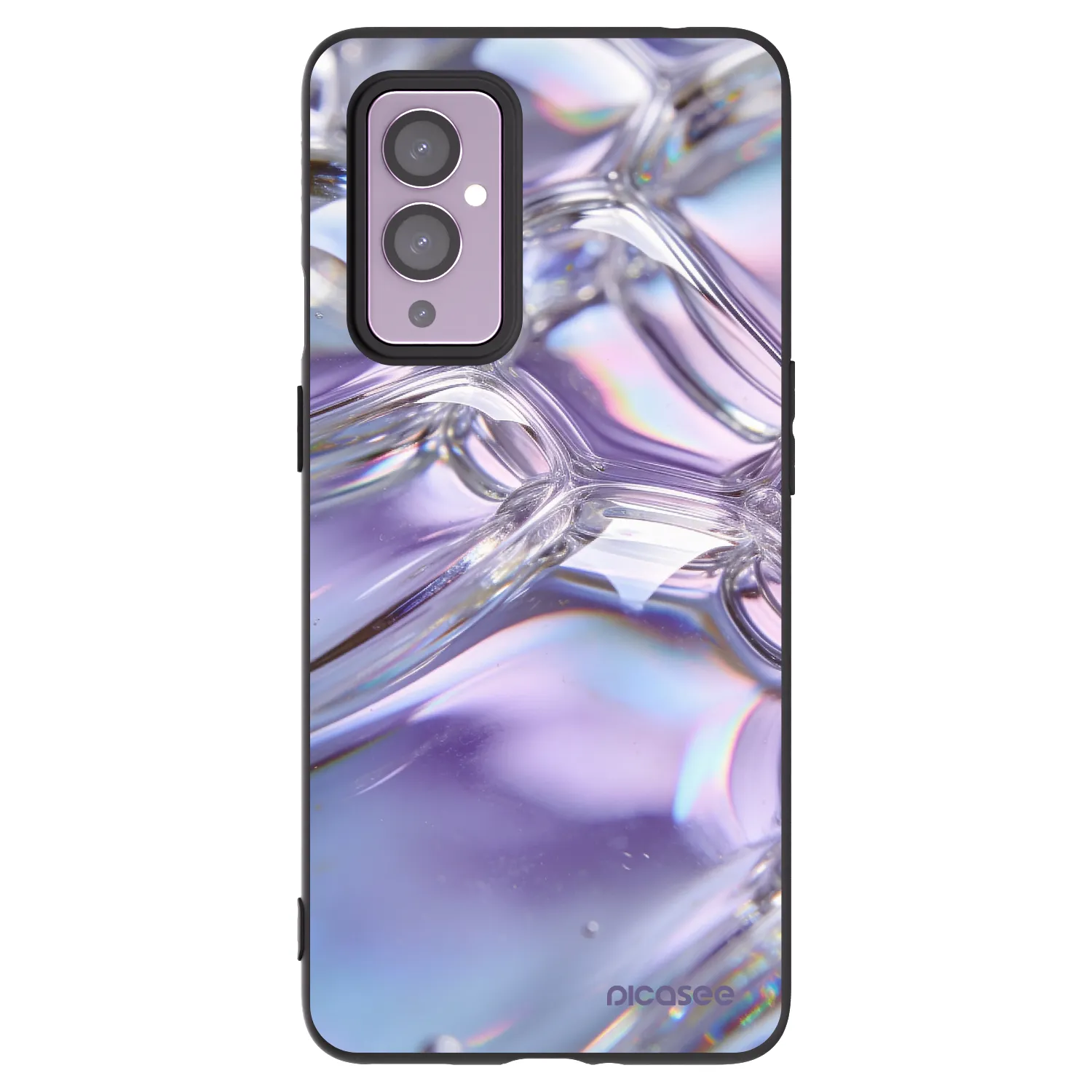 Picasee fekete szilikon tok az alábbi mobiltelefonokra OnePlus 9 - Iridescent bubbles