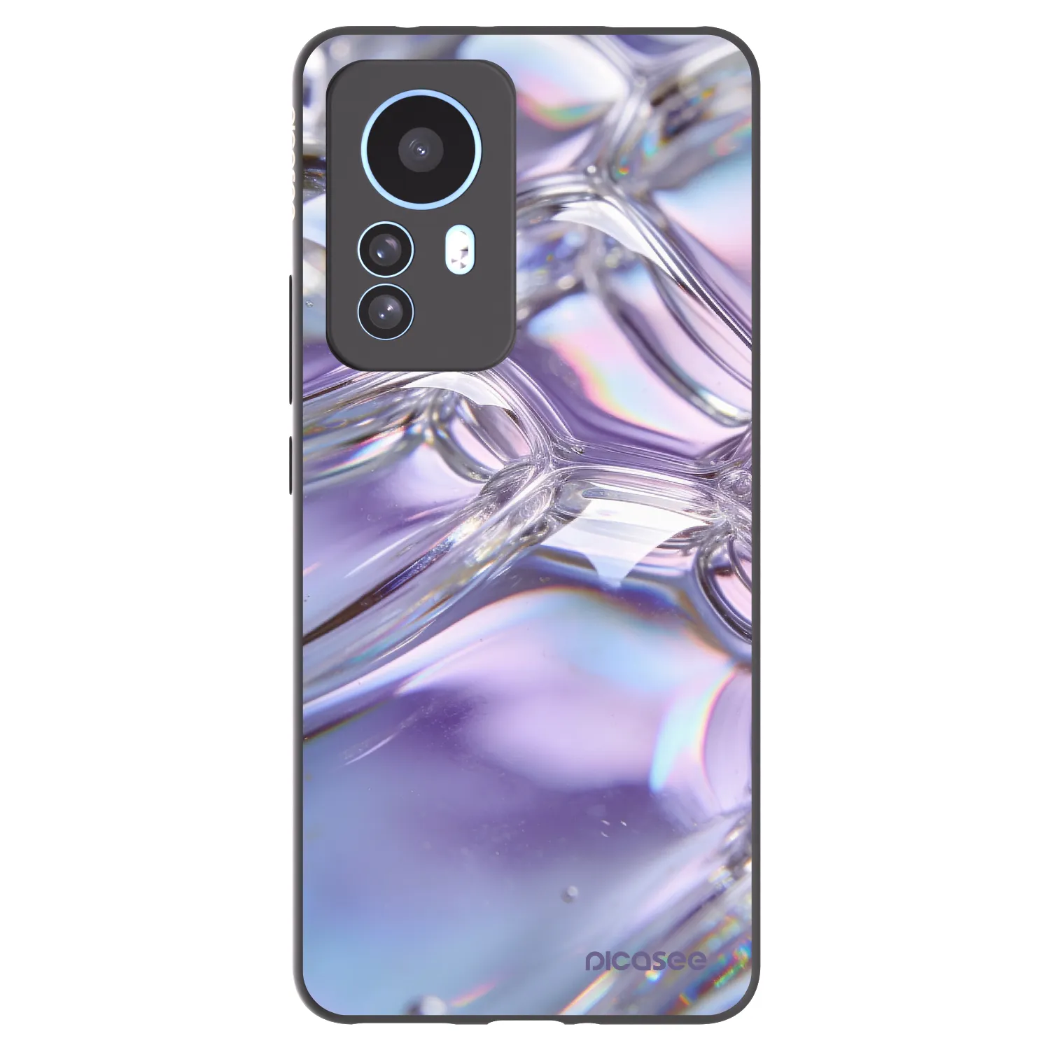 Picasee fekete szilikon tok az alábbi mobiltelefonokra Xiaomi 12T Pro - Iridescent bubbles
