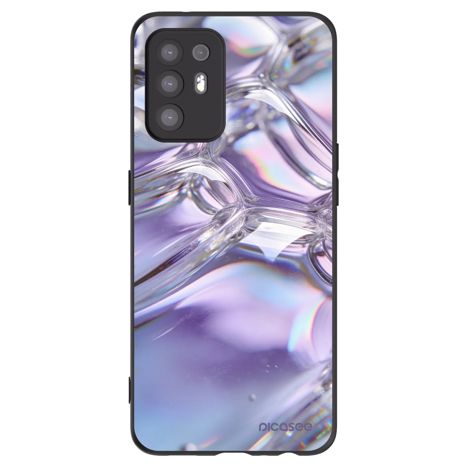 Picasee fekete szilikon tok az alábbi mobiltelefonokra OPPO A94 5G - Iridescent bubbles