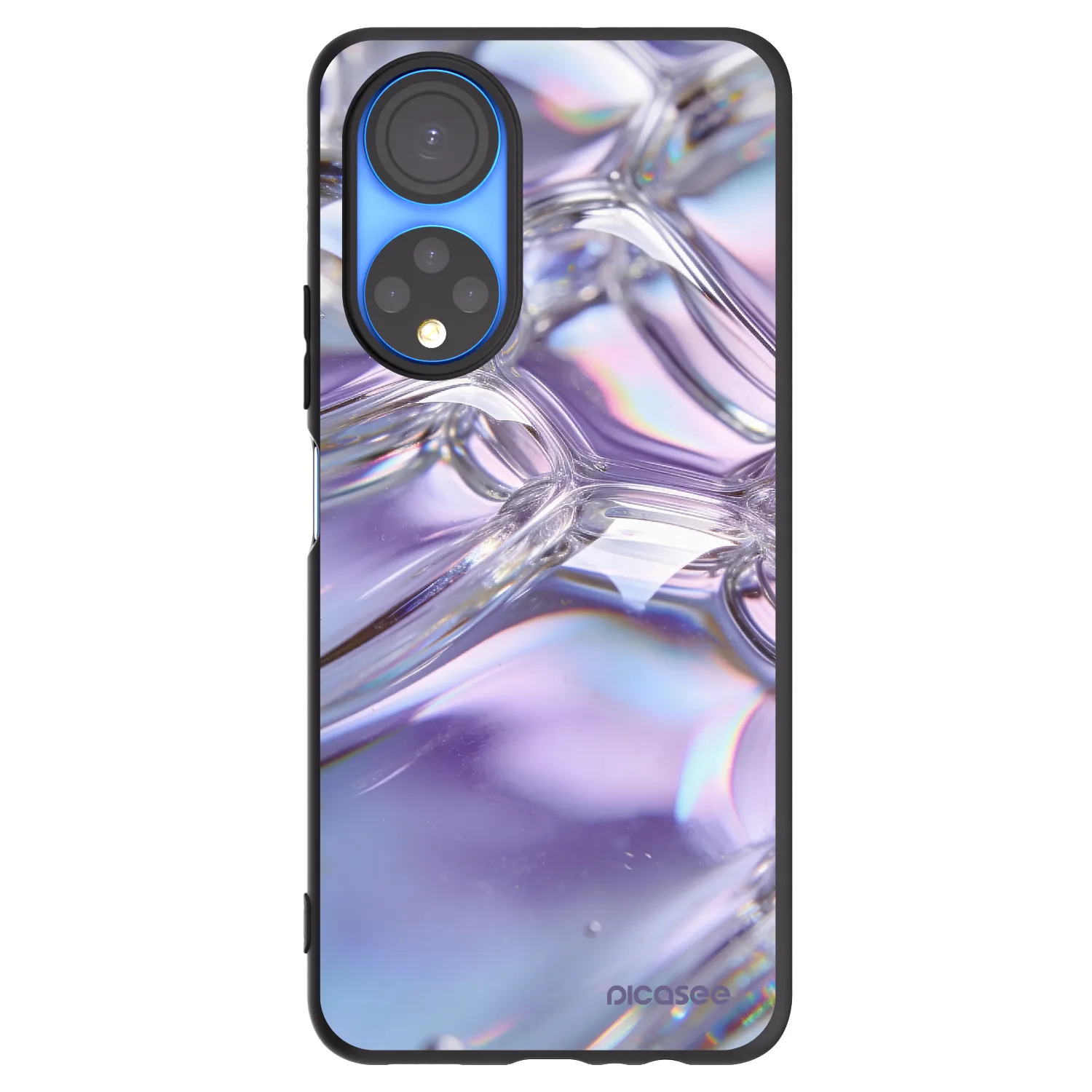 Picasee fekete szilikon tok az alábbi mobiltelefonokra Honor X7 - Iridescent bubbles