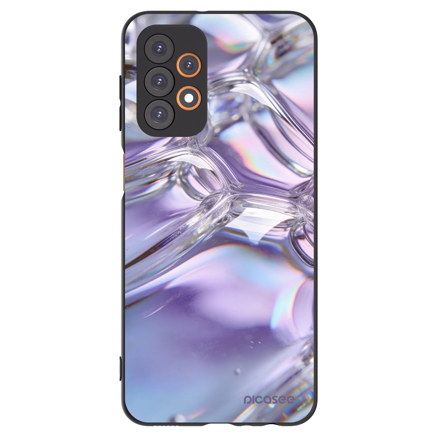 Picasee fekete szilikon tok az alábbi mobiltelefonokra Samsung Galaxy A23 A235F 4G - Iridescent bubbles