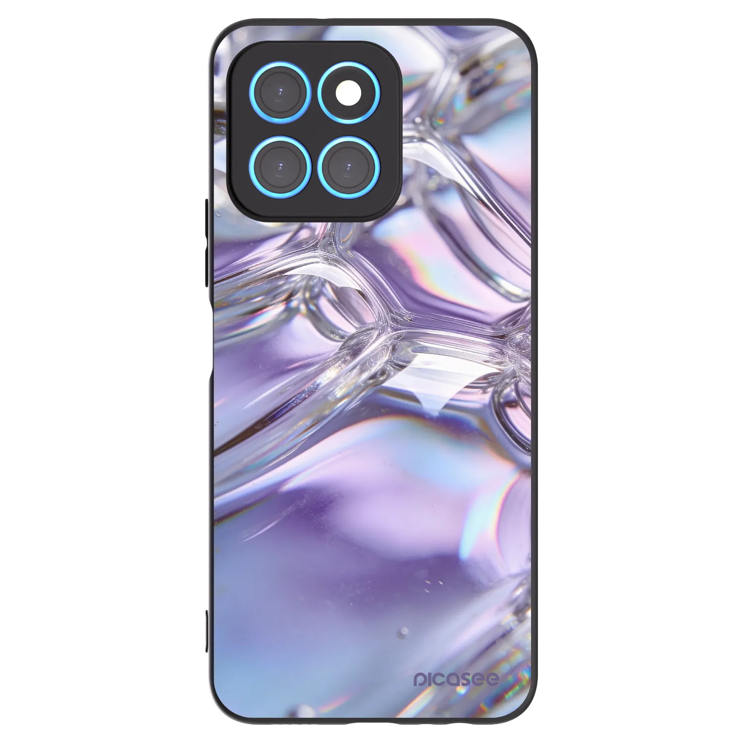 Picasee fekete szilikon tok az alábbi mobiltelefonokra Honor X6 - Iridescent bubbles