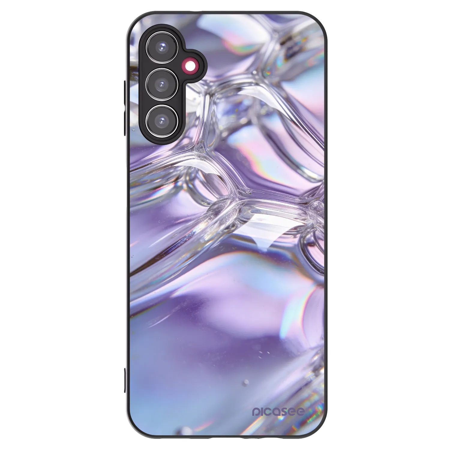 Picasee fekete szilikon tok az alábbi mobiltelefonokra Samsung Galaxy A14 4G A145R - Iridescent bubbles