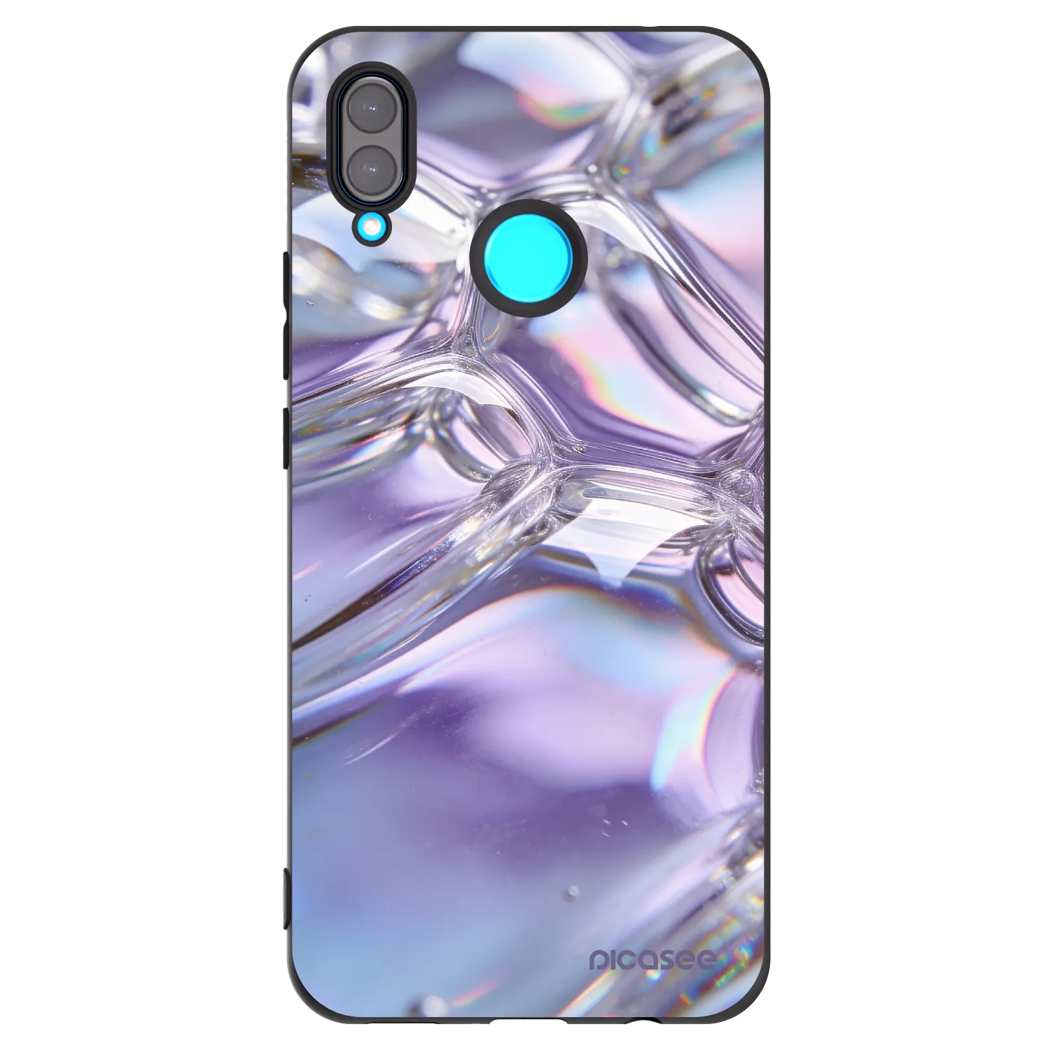 Picasee fekete szilikon tok az alábbi mobiltelefonokra Huawei Nova 3 - Iridescent bubbles