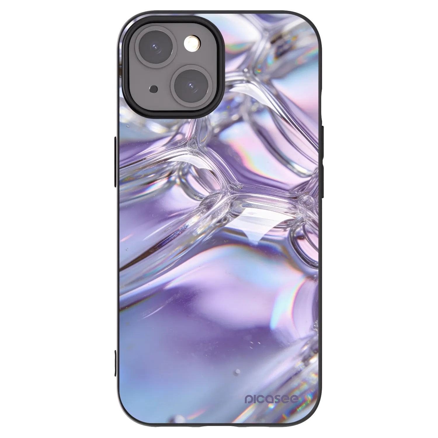 Picasee fekete szilikon tok az alábbi mobiltelefonokra Apple iPhone 15 - Iridescent bubbles