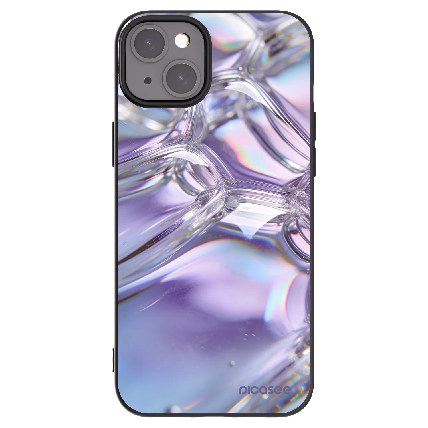 Picasee fekete szilikon tok az alábbi mobiltelefonokra Apple iPhone 15 Plus - Iridescent bubbles