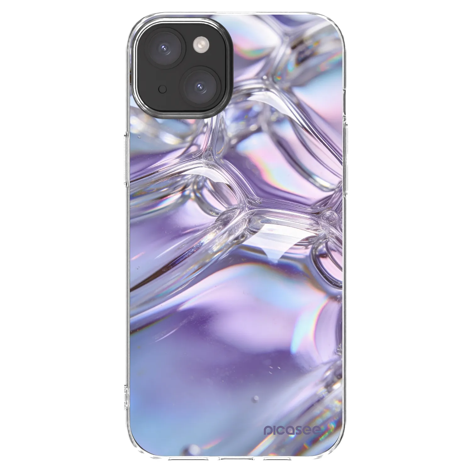 Picasee átlátszó szilikon tok az alábbi mobiltelefonokra Apple iPhone 15 Plus - Iridescent bubbles