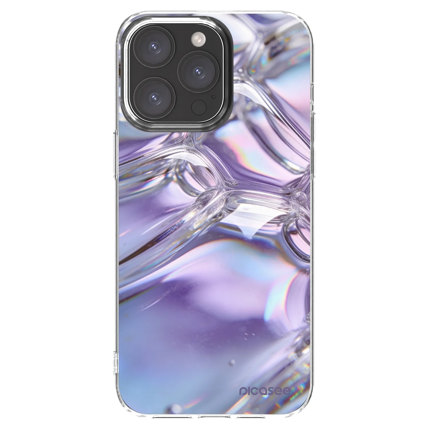 Picasee átlátszó szilikon tok az alábbi mobiltelefonokra Apple iPhone 15 Pro Max - Iridescent bubbles