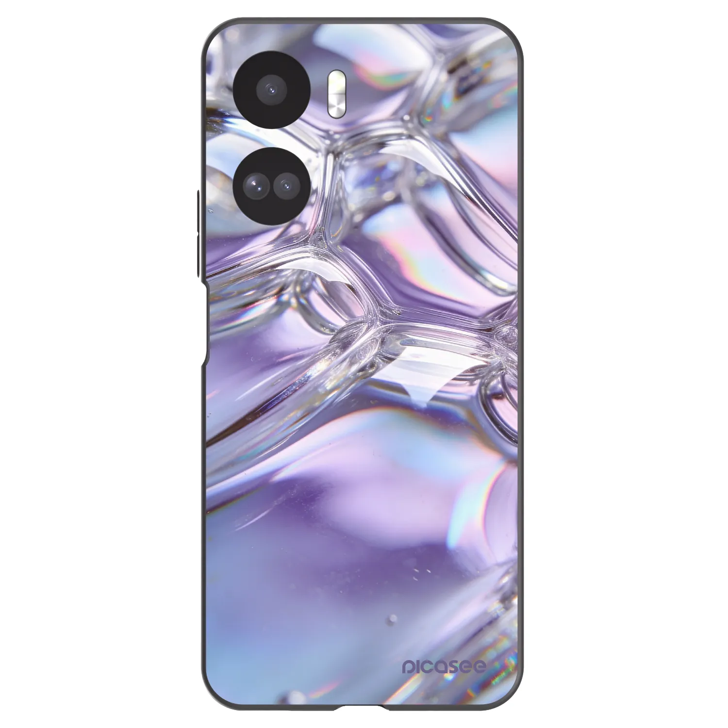 Picasee fekete szilikon tok az alábbi mobiltelefonokra Honor 90 Lite 5G - Iridescent bubbles
