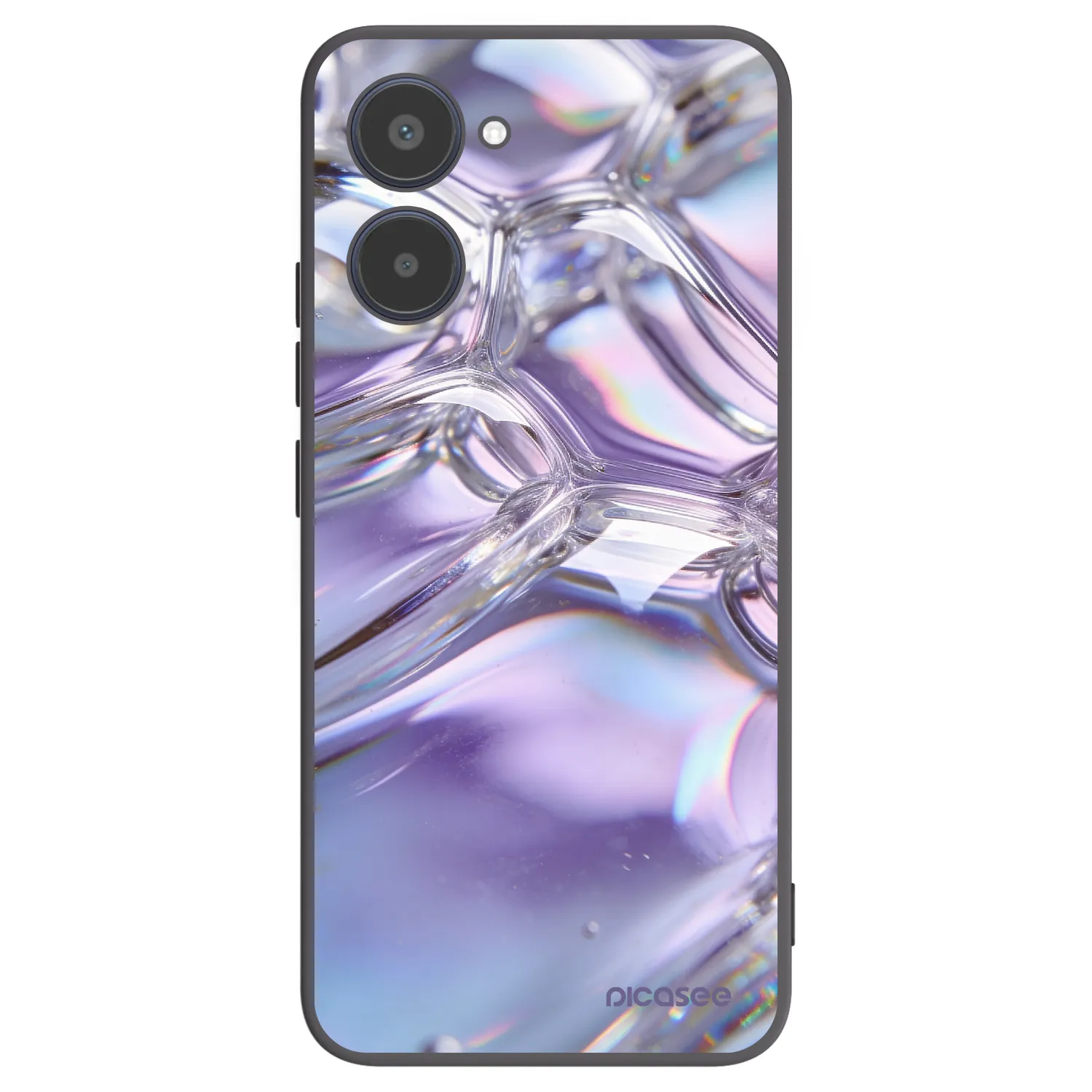 Picasee fekete szilikon tok az alábbi mobiltelefonokra Realme 10 4G - Iridescent bubbles